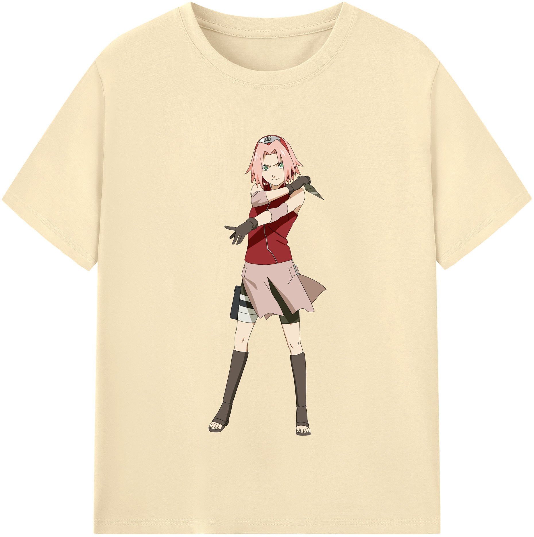 （画像用） NARUTO -ナルト- 春野サクラ Haruno Sakura 綿100％半袖Tシャツ（フロントプリント）