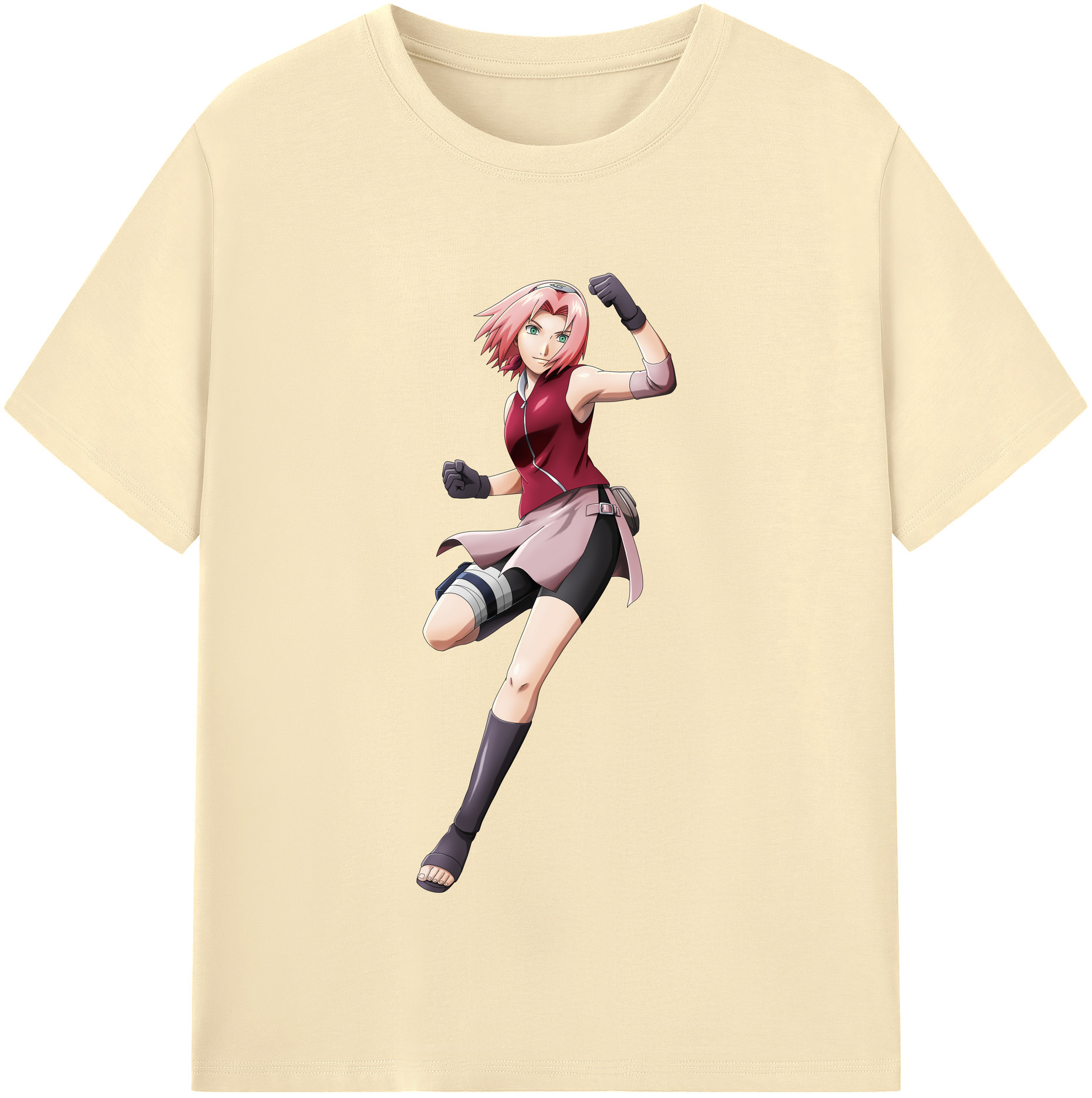 （画像用） NARUTO -ナルト- 春野サクラ Haruno Sakura 綿100％半袖Tシャツ（フロントプリント）