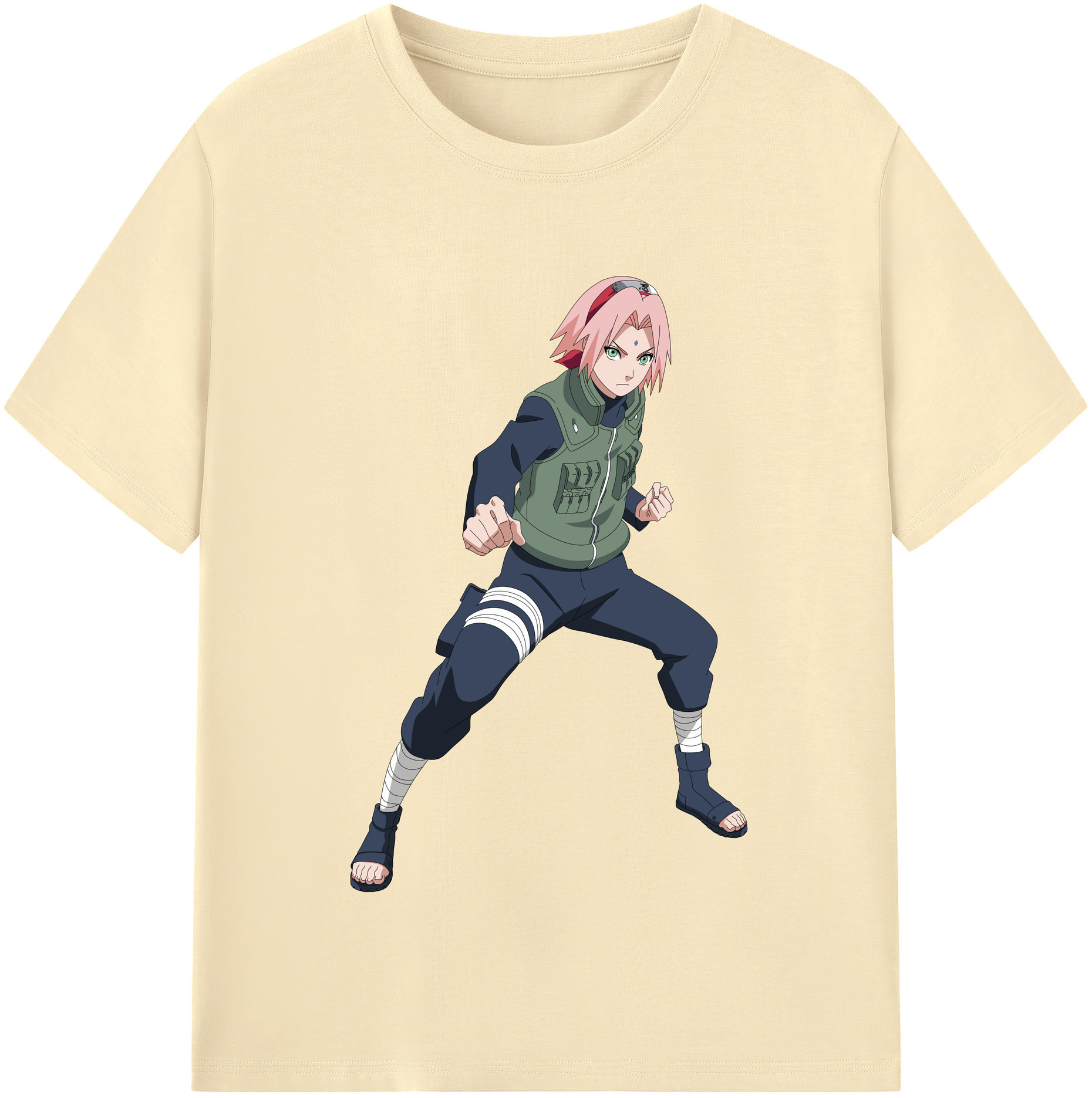 （画像用） NARUTO -ナルト- 春野サクラ Haruno Sakura 綿100％半袖Tシャツ（フロントプリント）