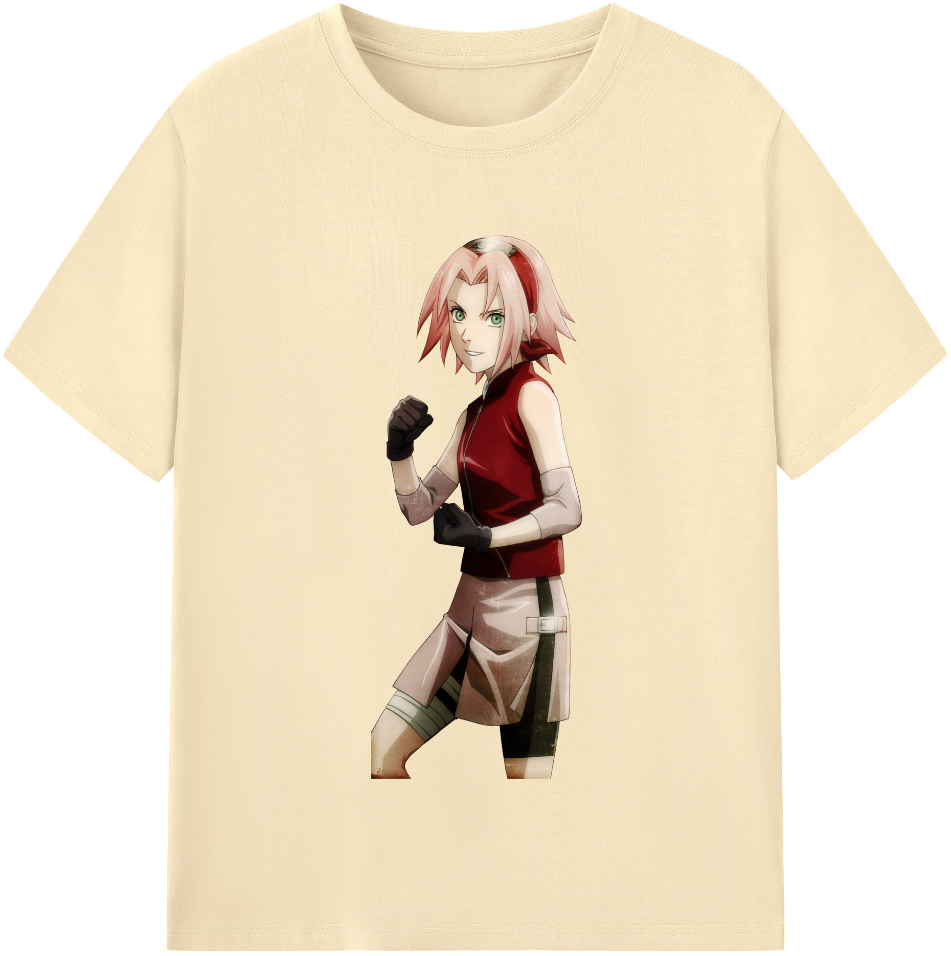 （画像用） NARUTO -ナルト- 春野サクラ Haruno Sakura 綿100％半袖Tシャツ（フロントプリント）