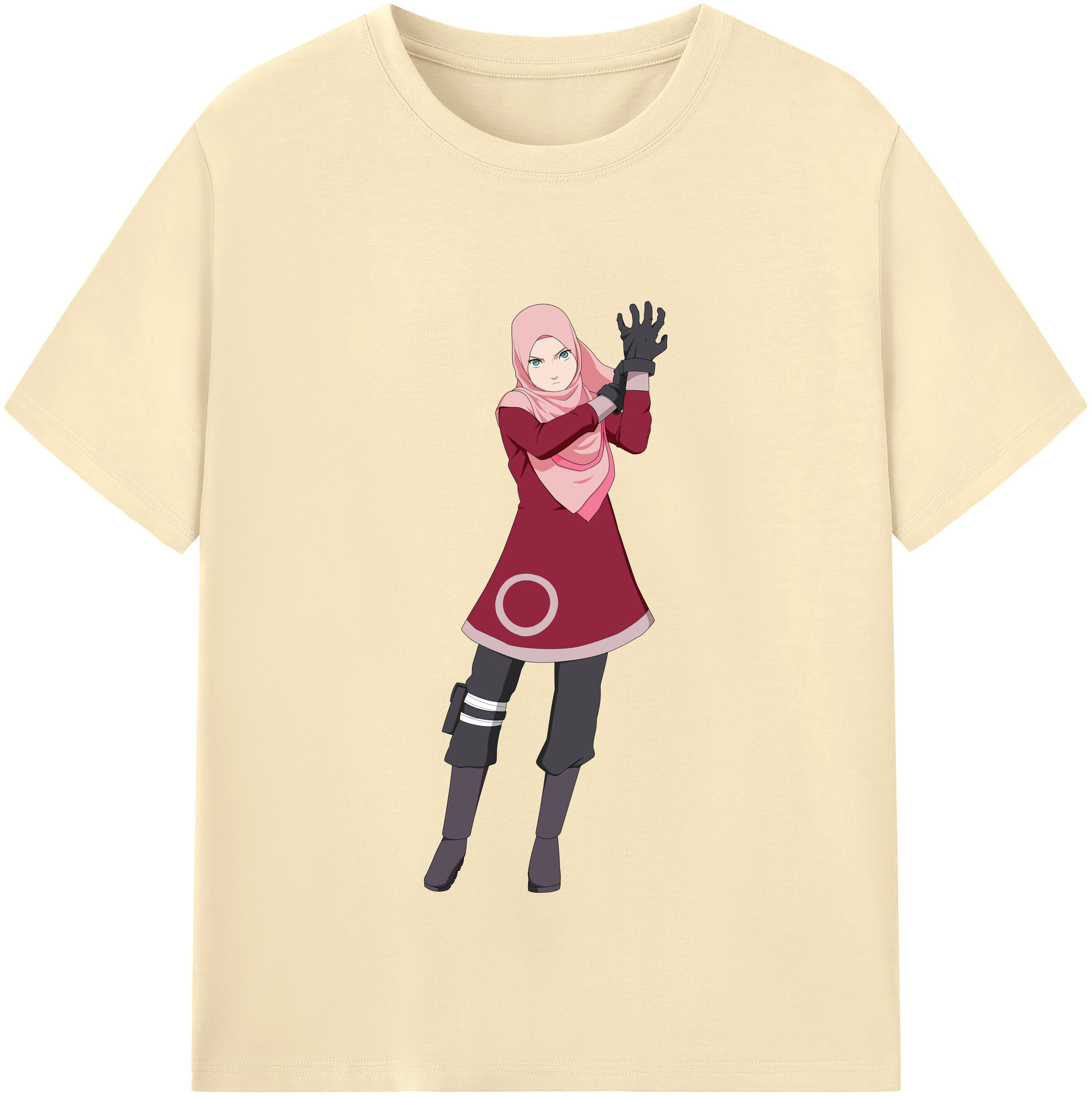 （画像用） NARUTO -ナルト- 春野サクラ Haruno Sakura 綿100％半袖Tシャツ（フロントプリント）