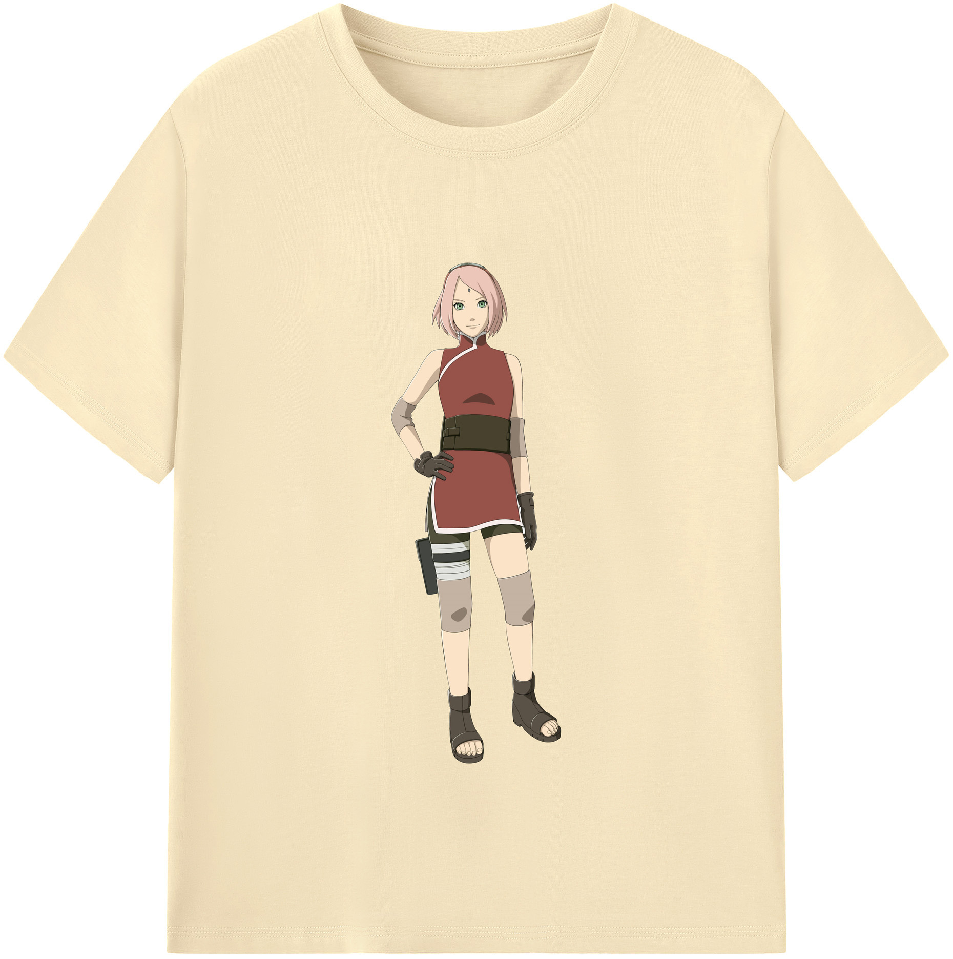 （画像用） NARUTO -ナルト- 春野サクラ Haruno Sakura 綿100％半袖Tシャツ（フロントプリント）