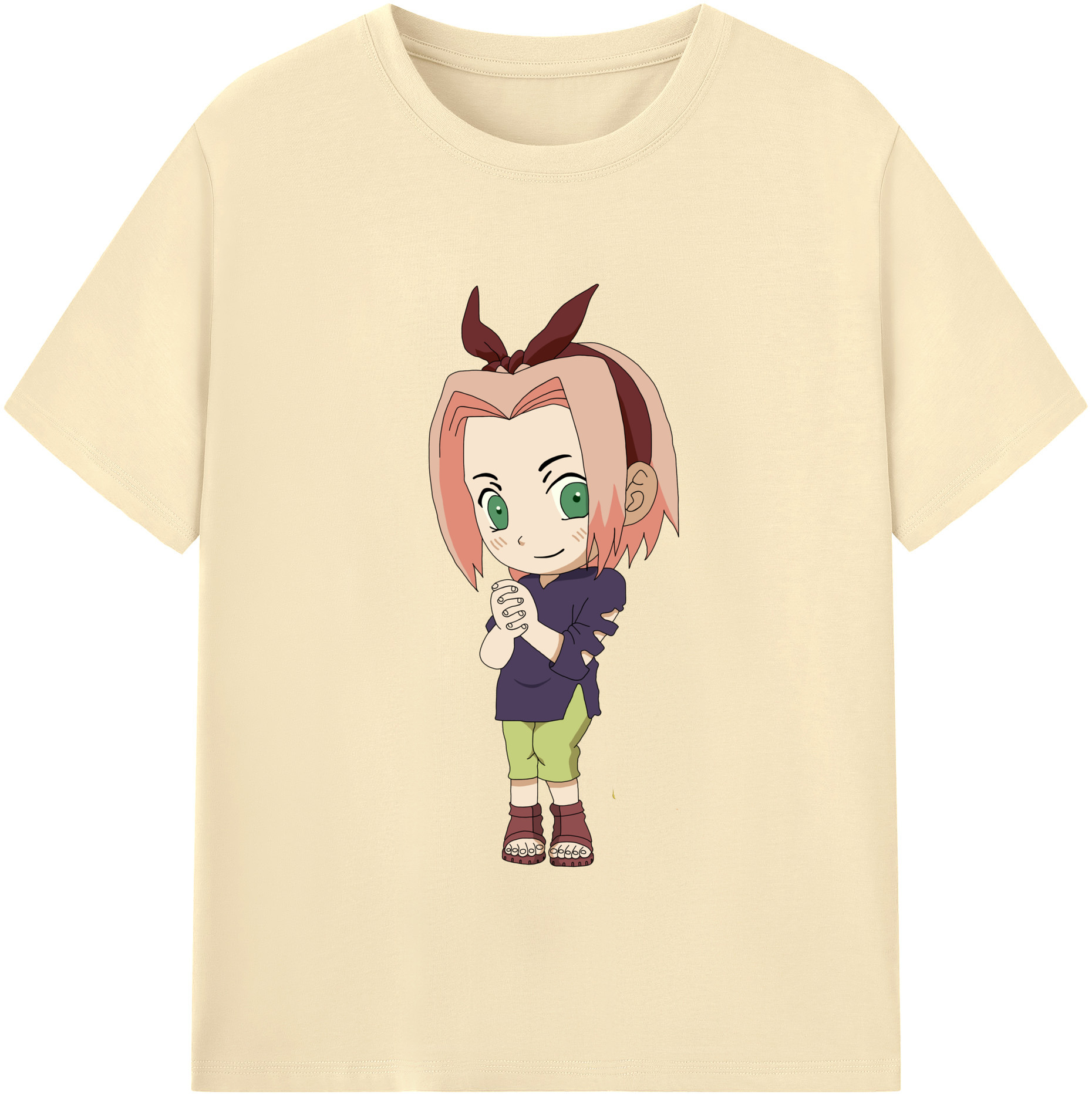 （画像用） NARUTO -ナルト- 春野サクラ Haruno Sakura 綿100％半袖Tシャツ（フロントプリント）