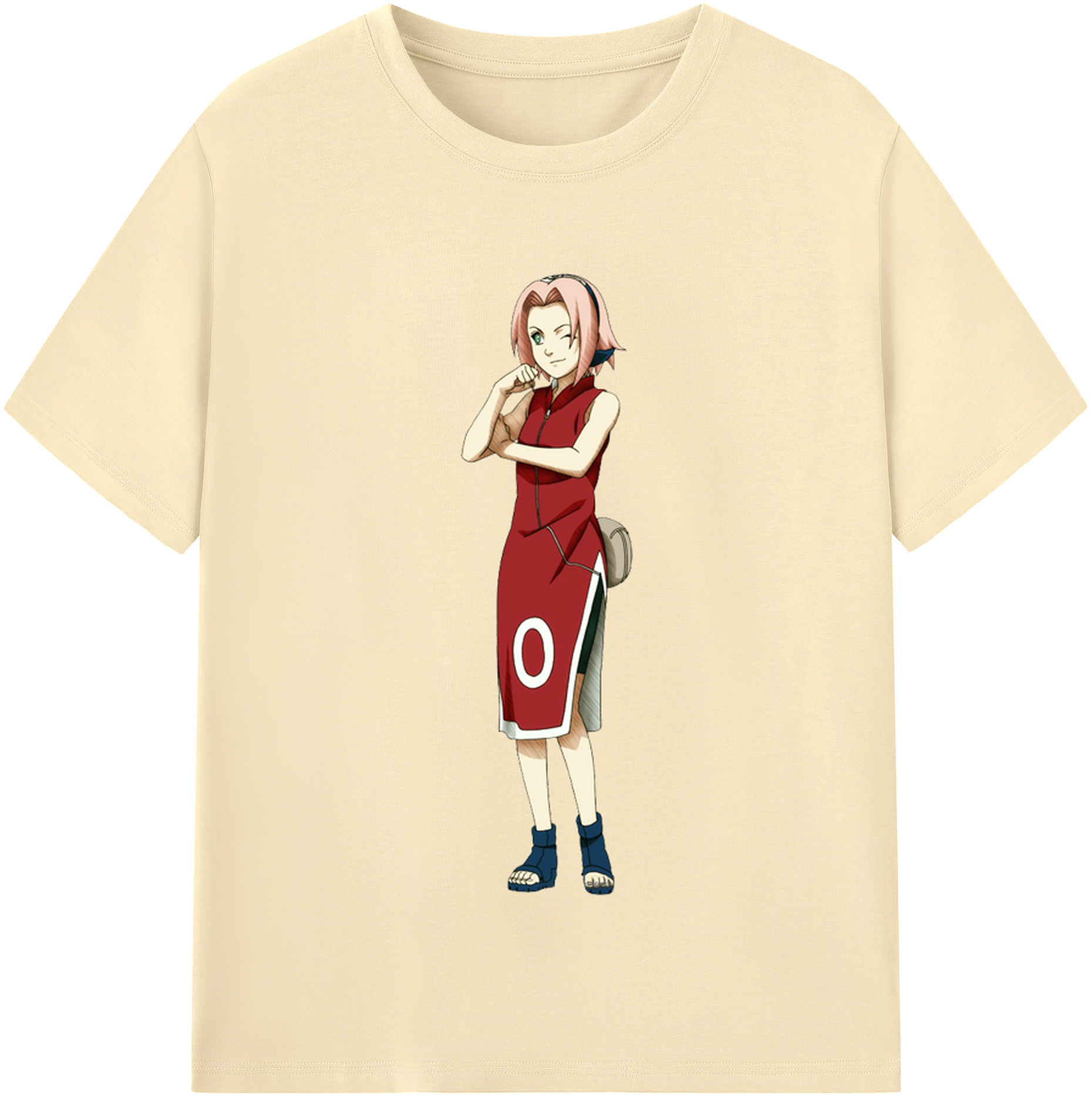 （画像用） NARUTO -ナルト- 春野サクラ Haruno Sakura 綿100％半袖Tシャツ（フロントプリント）