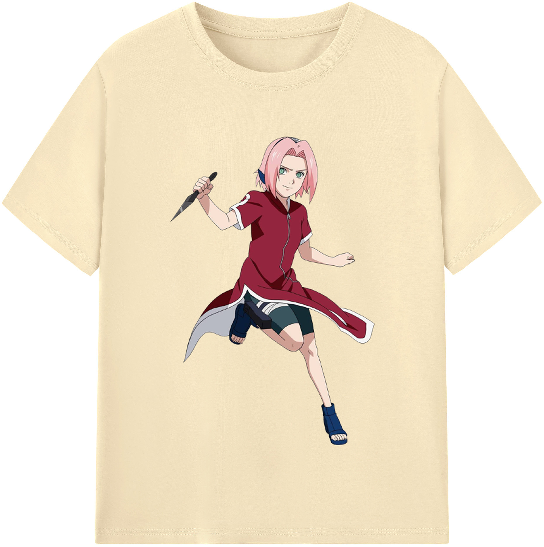 （画像用） NARUTO -ナルト- 春野サクラ Haruno Sakura 綿100％半袖Tシャツ（フロントプリント）