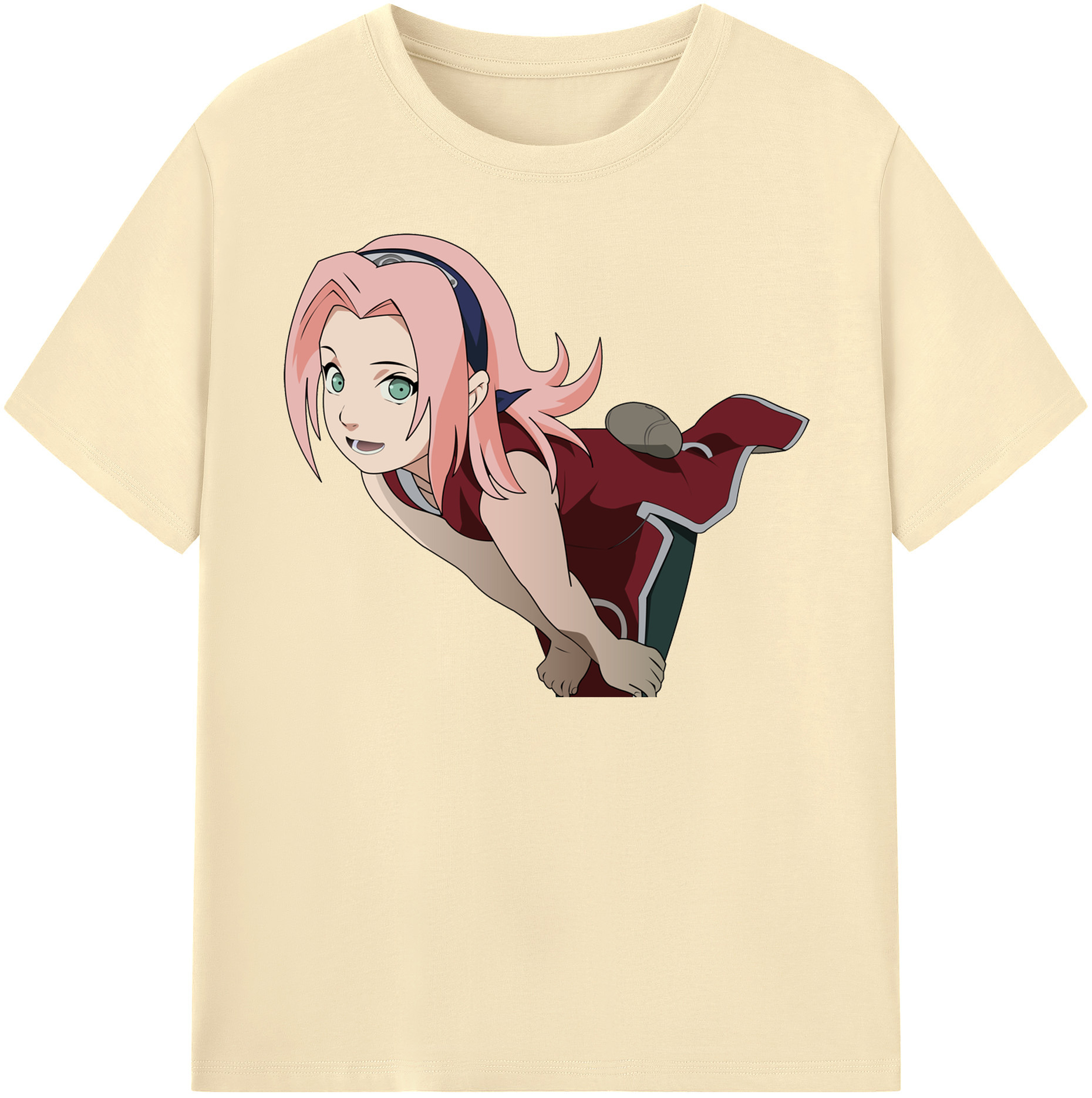 （画像用） NARUTO -ナルト- 春野サクラ Haruno Sakura 綿100％半袖Tシャツ（フロントプリント）