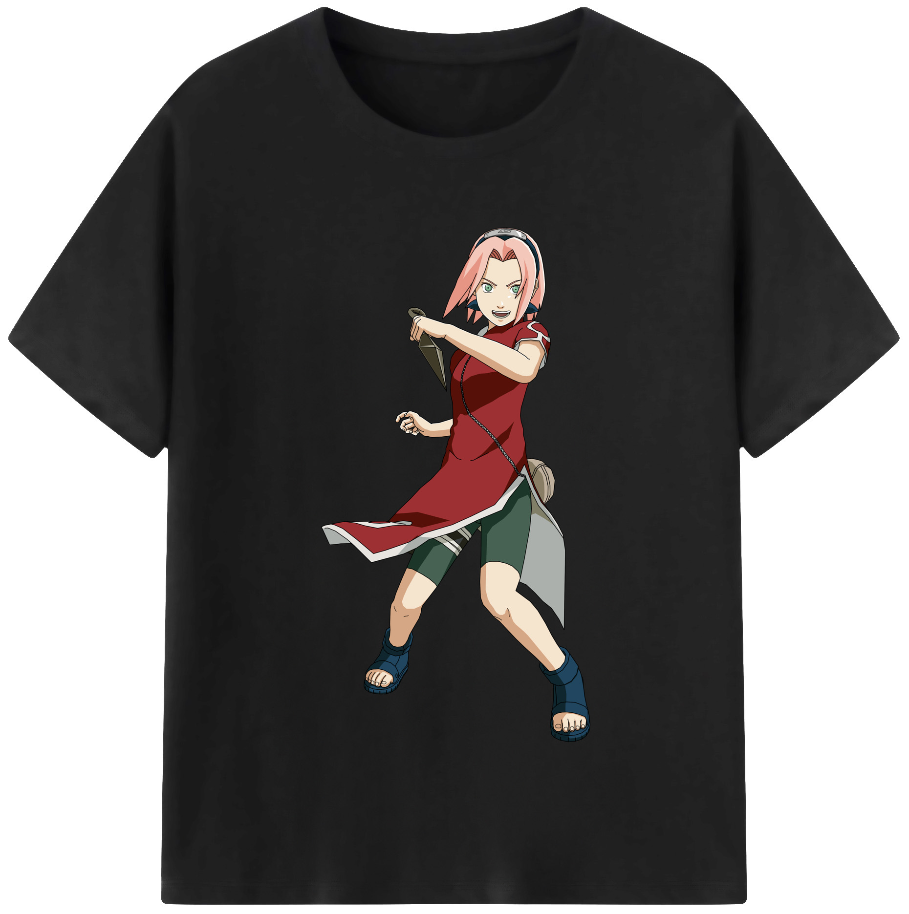 （画像用） NARUTO -ナルト- 春野サクラ Haruno Sakura 綿100％半袖Tシャツ（フロントプリント）