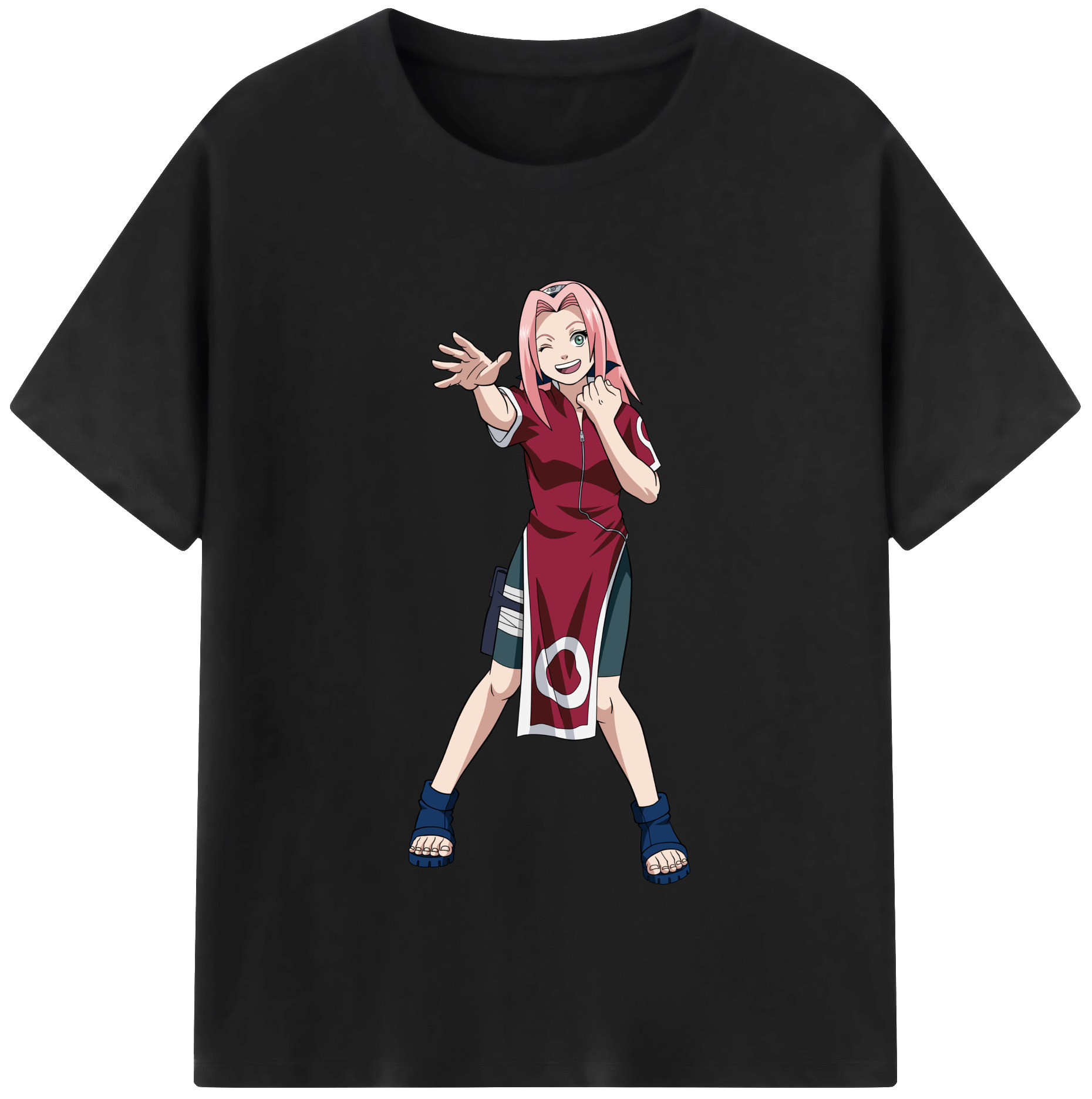 （画像用） NARUTO -ナルト- 春野サクラ Haruno Sakura 綿100％半袖Tシャツ（フロントプリント）
