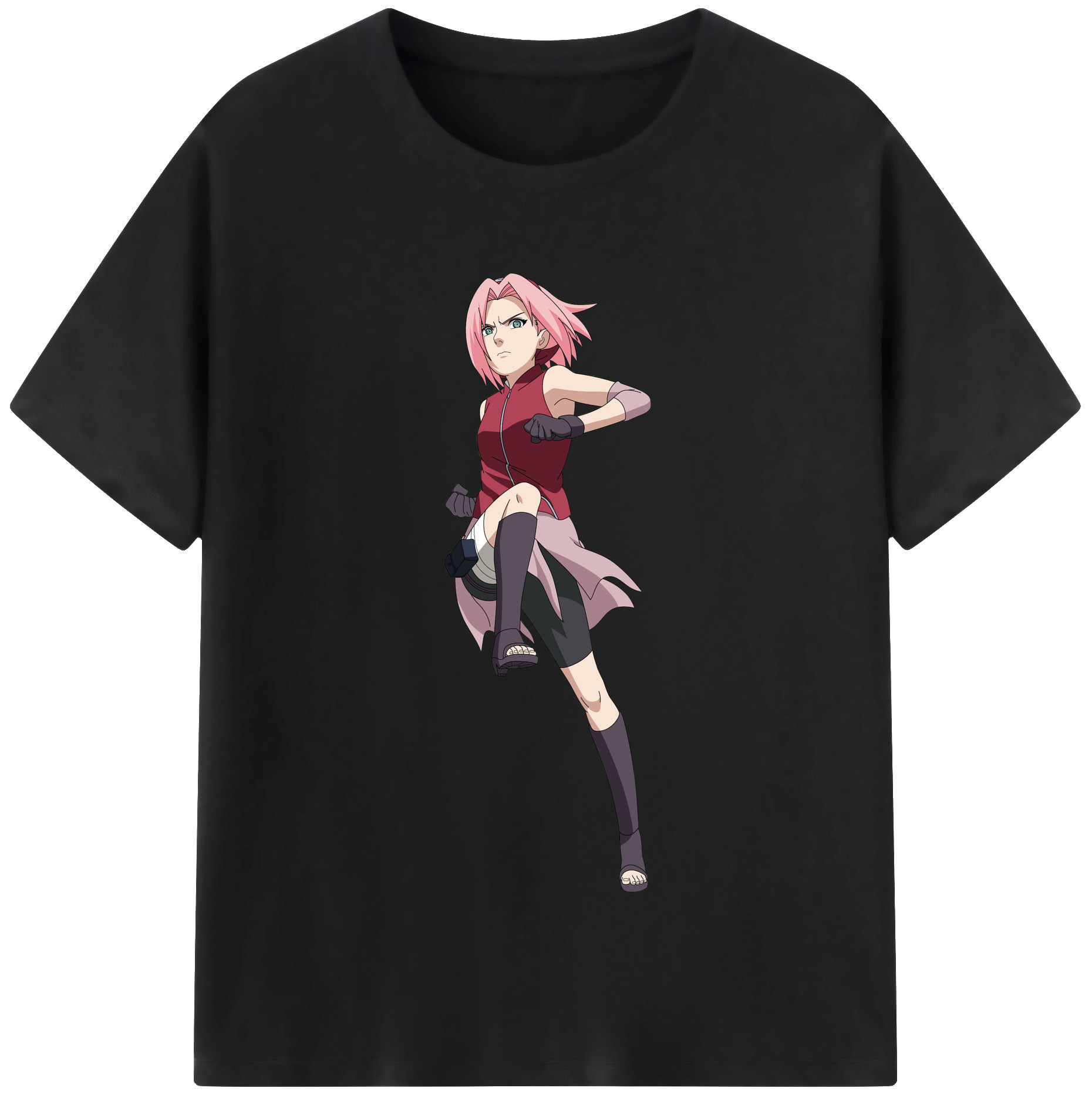 （画像用） NARUTO -ナルト- 春野サクラ Haruno Sakura 綿100％半袖Tシャツ（フロントプリント）