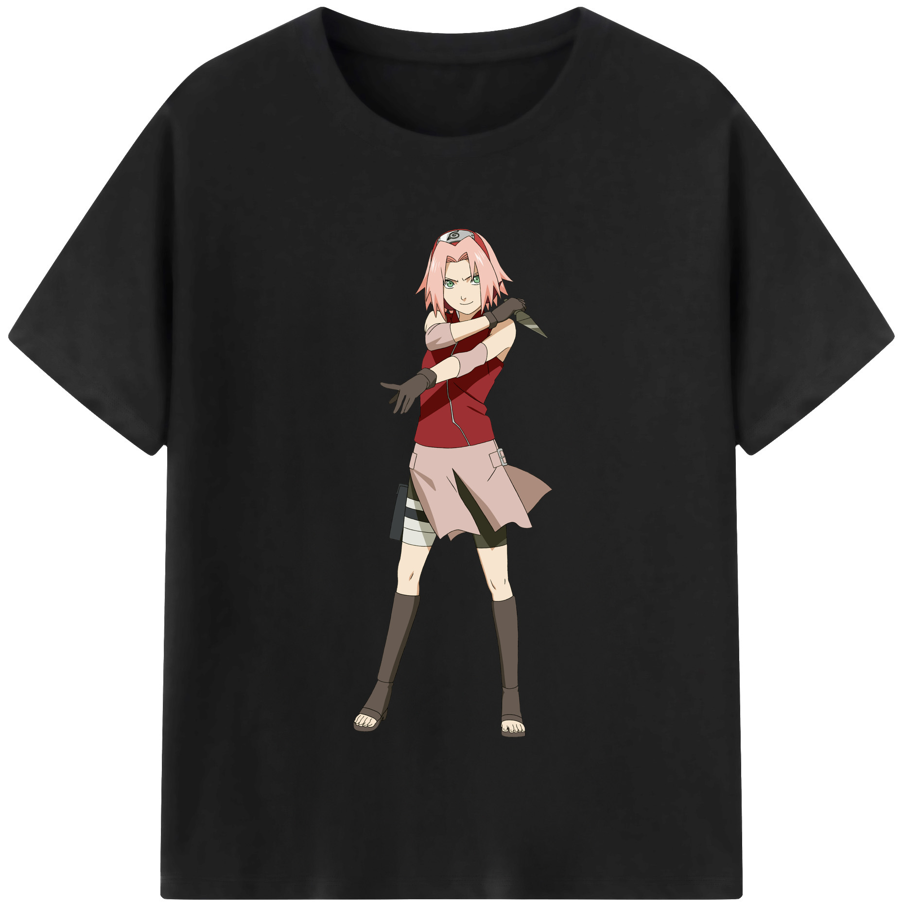 （画像用） NARUTO -ナルト- 春野サクラ Haruno Sakura 綿100％半袖Tシャツ（フロントプリント）