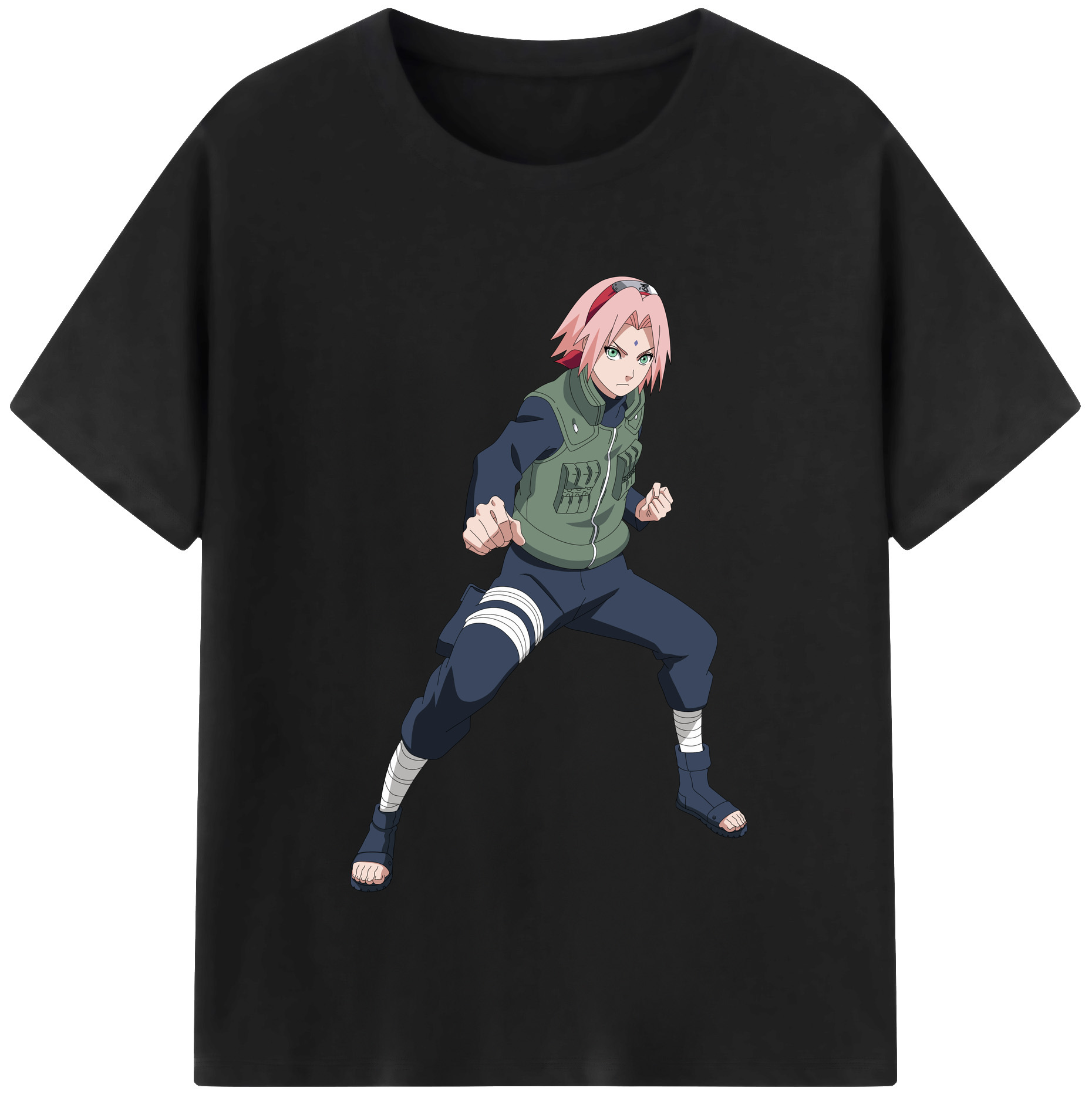 （画像用） NARUTO -ナルト- 春野サクラ Haruno Sakura 綿100％半袖Tシャツ（フロントプリント）