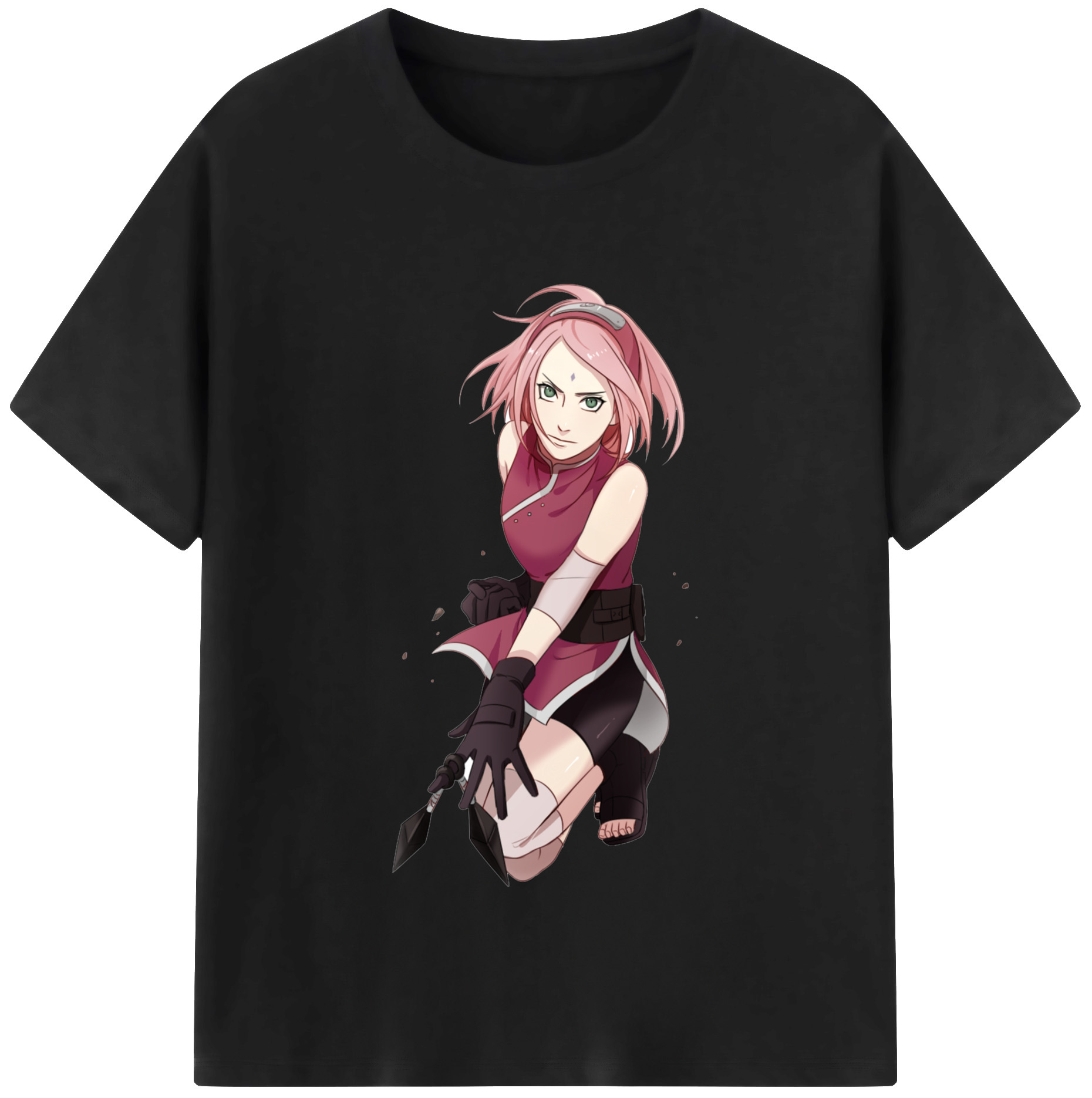 （画像用） NARUTO -ナルト- 春野サクラ Haruno Sakura 綿100％半袖Tシャツ（フロントプリント）