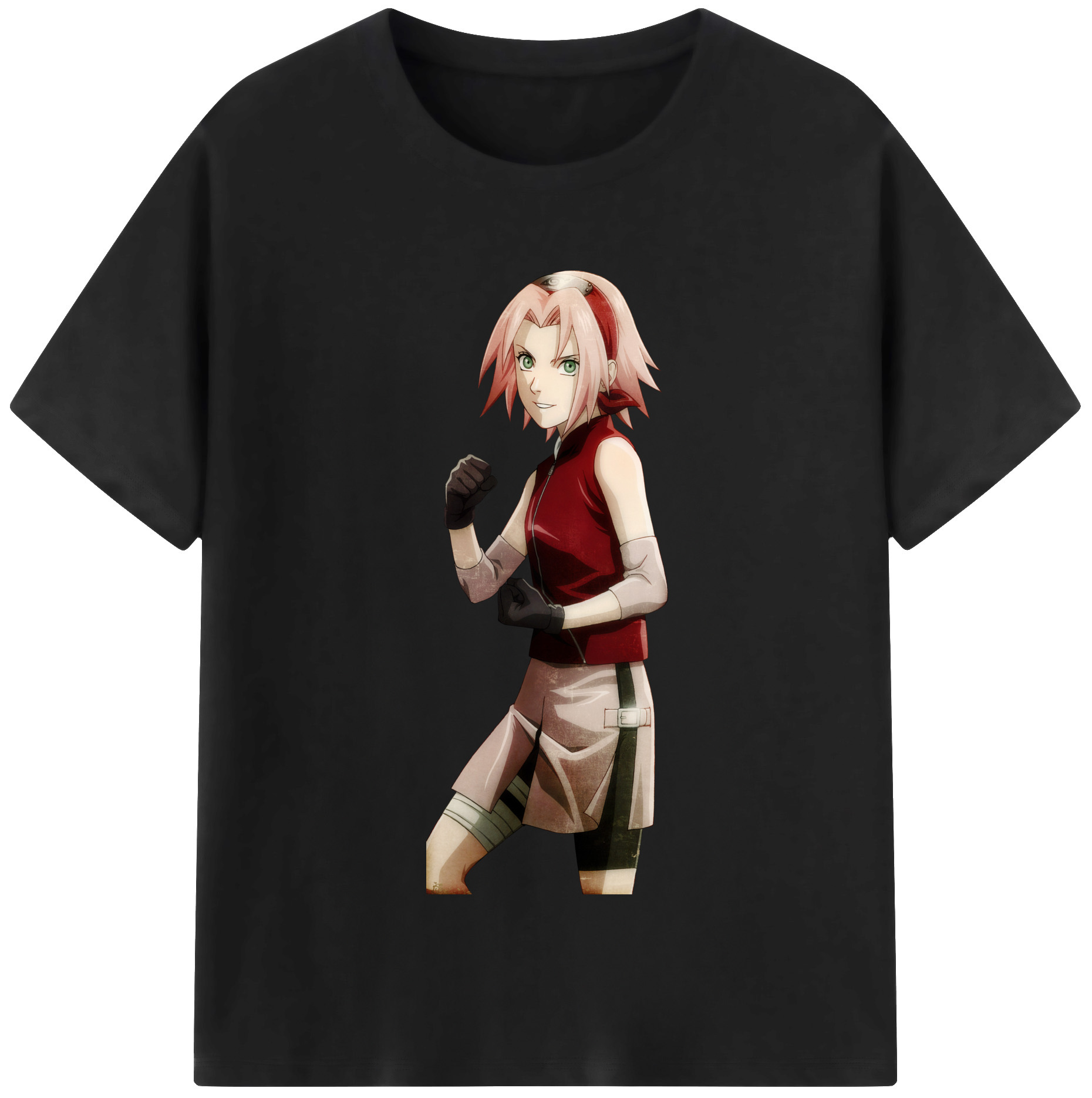 （画像用） NARUTO -ナルト- 春野サクラ Haruno Sakura 綿100％半袖Tシャツ（フロントプリント）