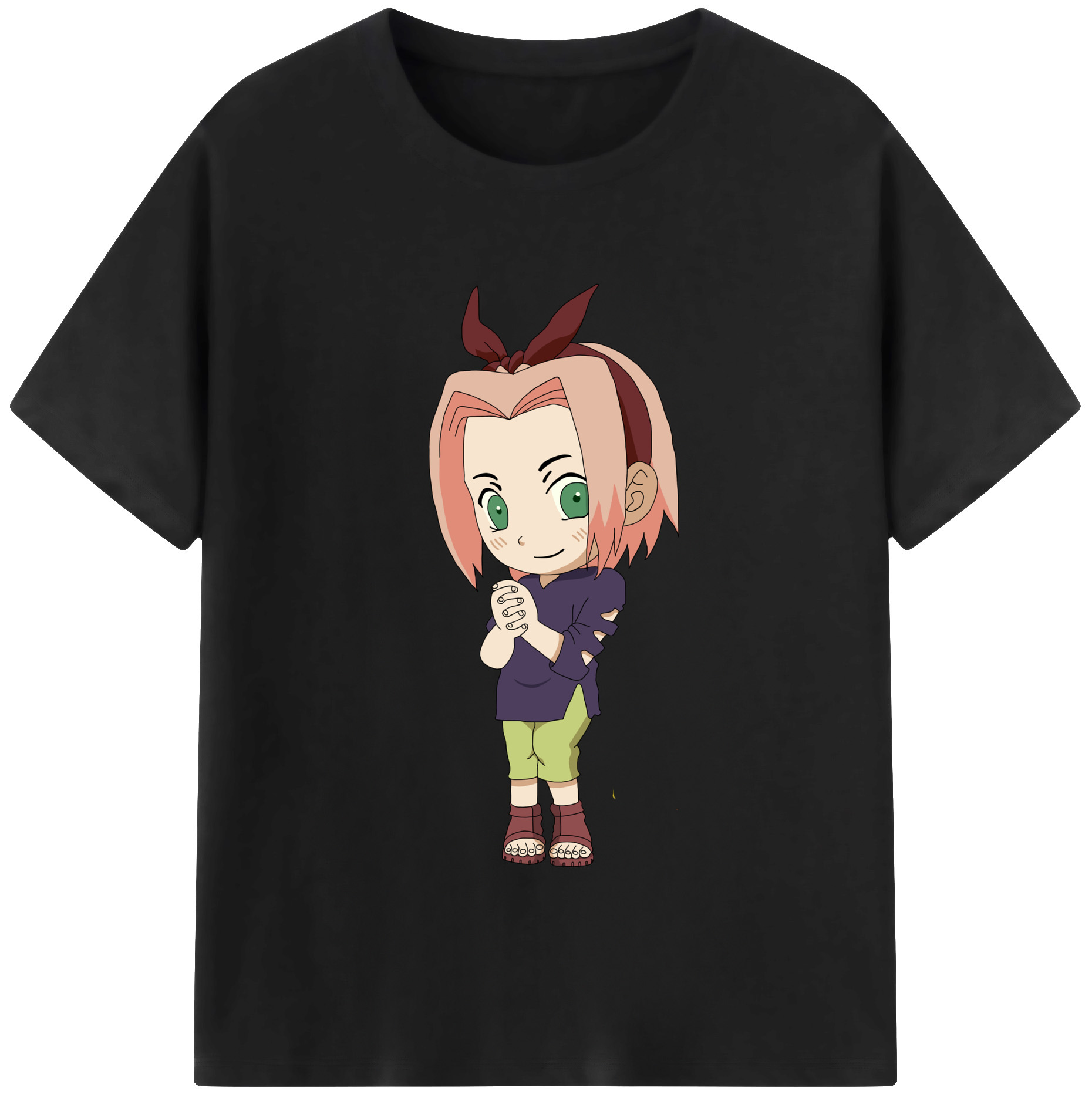 （画像用） NARUTO -ナルト- 春野サクラ Haruno Sakura 綿100％半袖Tシャツ（フロントプリント）