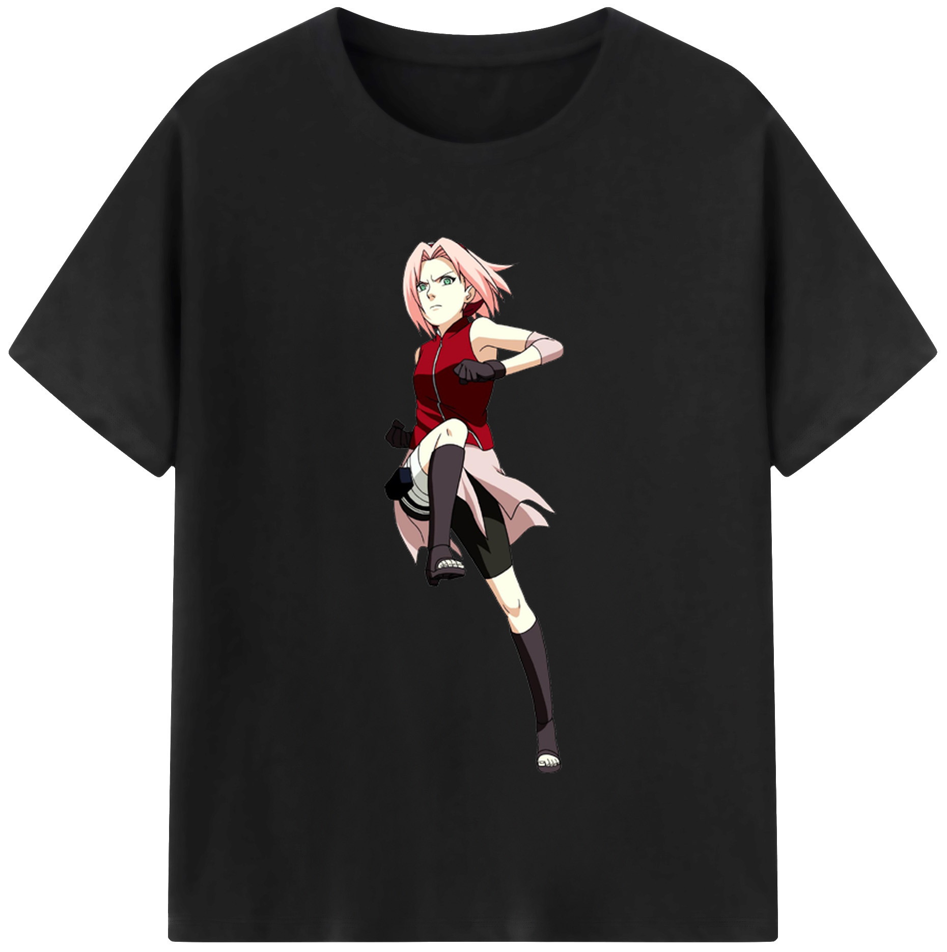 （画像用） NARUTO -ナルト- 春野サクラ Haruno Sakura 綿100％半袖Tシャツ（フロントプリント）