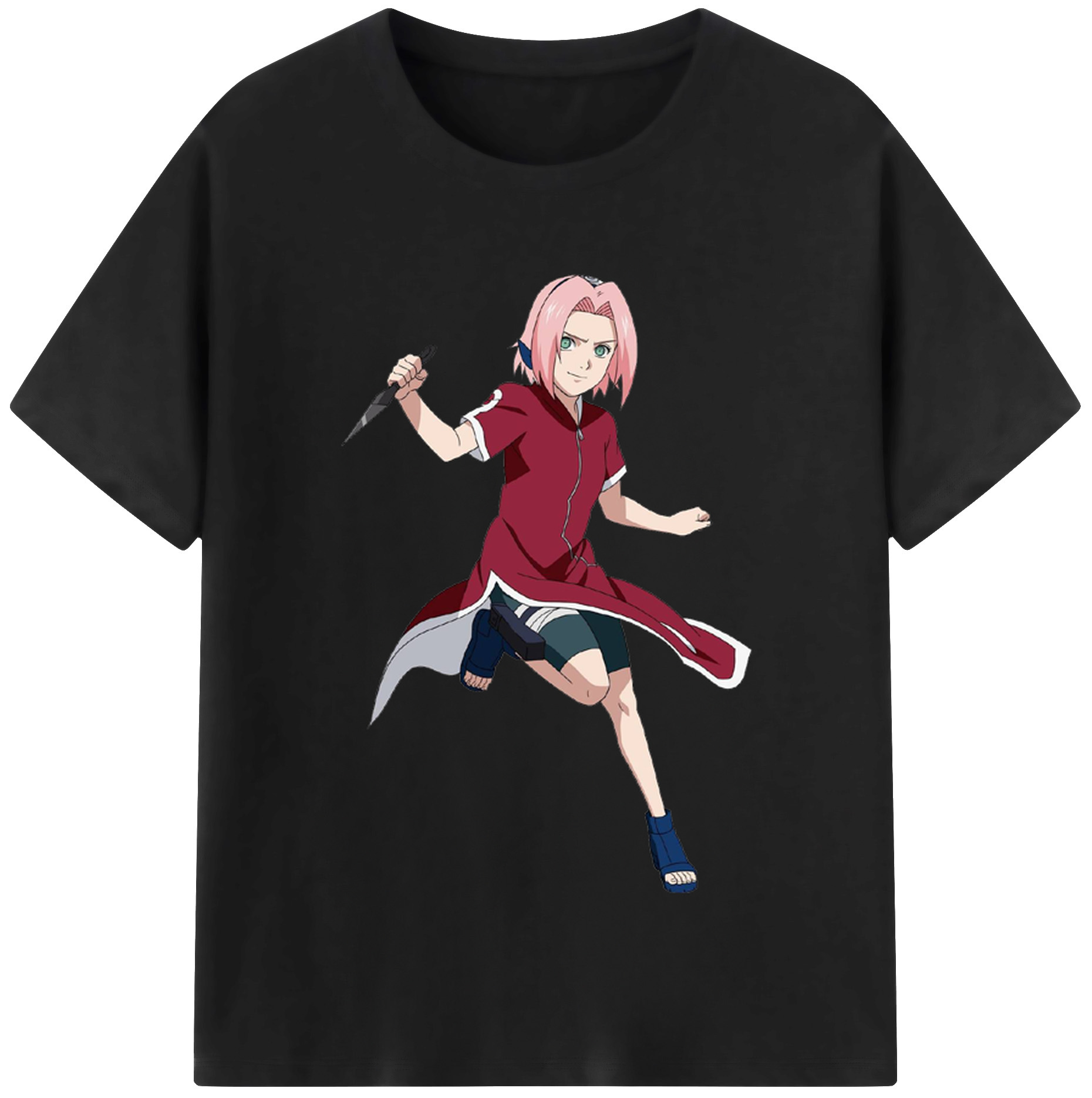 （画像用） NARUTO -ナルト- 春野サクラ Haruno Sakura 綿100％半袖Tシャツ（フロントプリント）