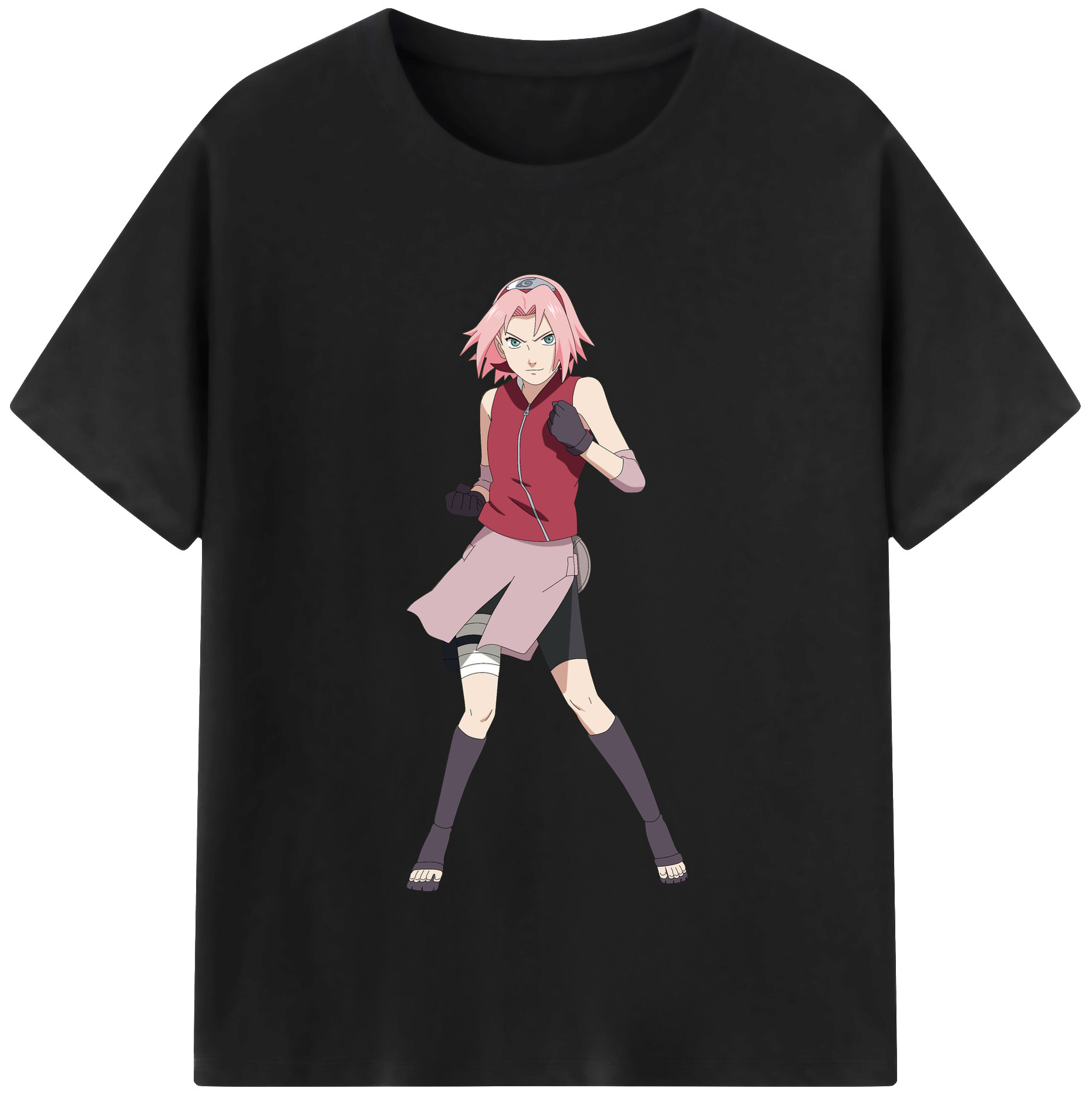 （画像用） NARUTO -ナルト- 春野サクラ Haruno Sakura 綿100％半袖Tシャツ（フロントプリント）