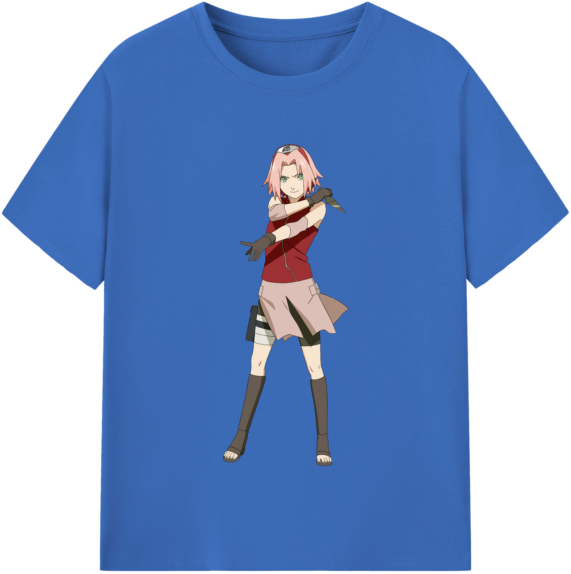 （画像用） NARUTO -ナルト- 春野サクラ Haruno Sakura 綿100％半袖Tシャツ（フロントプリント）
