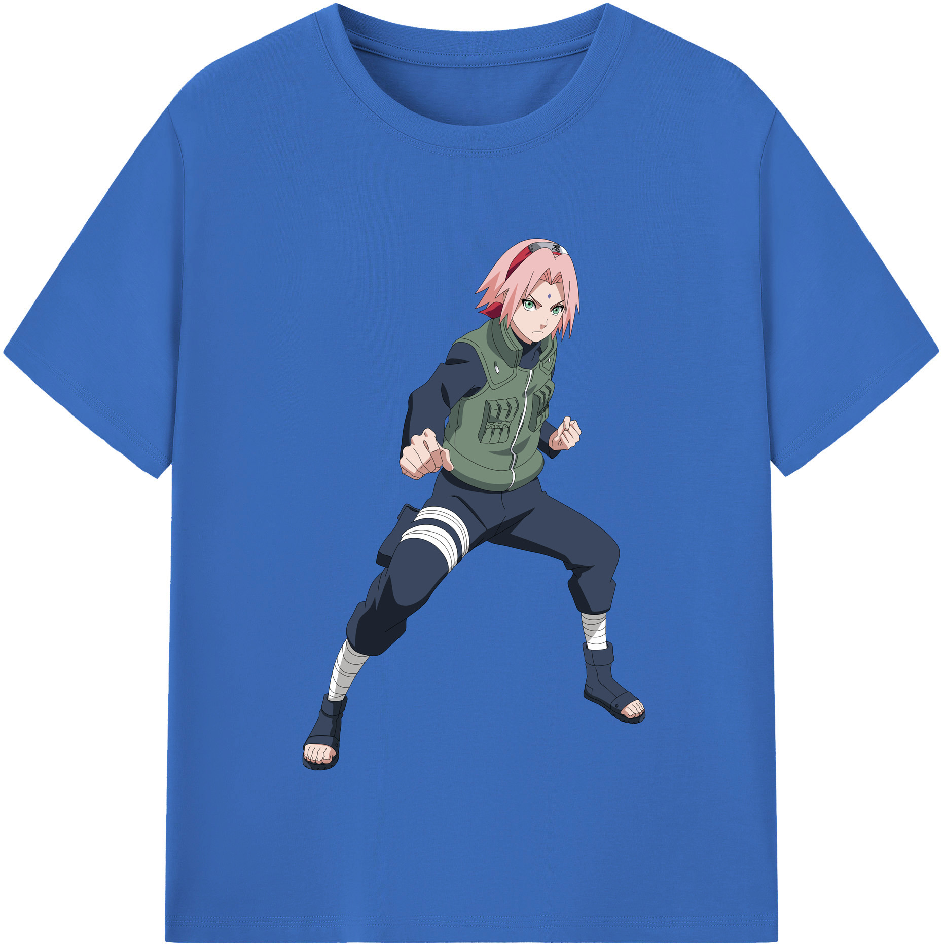 （画像用） NARUTO -ナルト- 春野サクラ Haruno Sakura 綿100％半袖Tシャツ（フロントプリント）