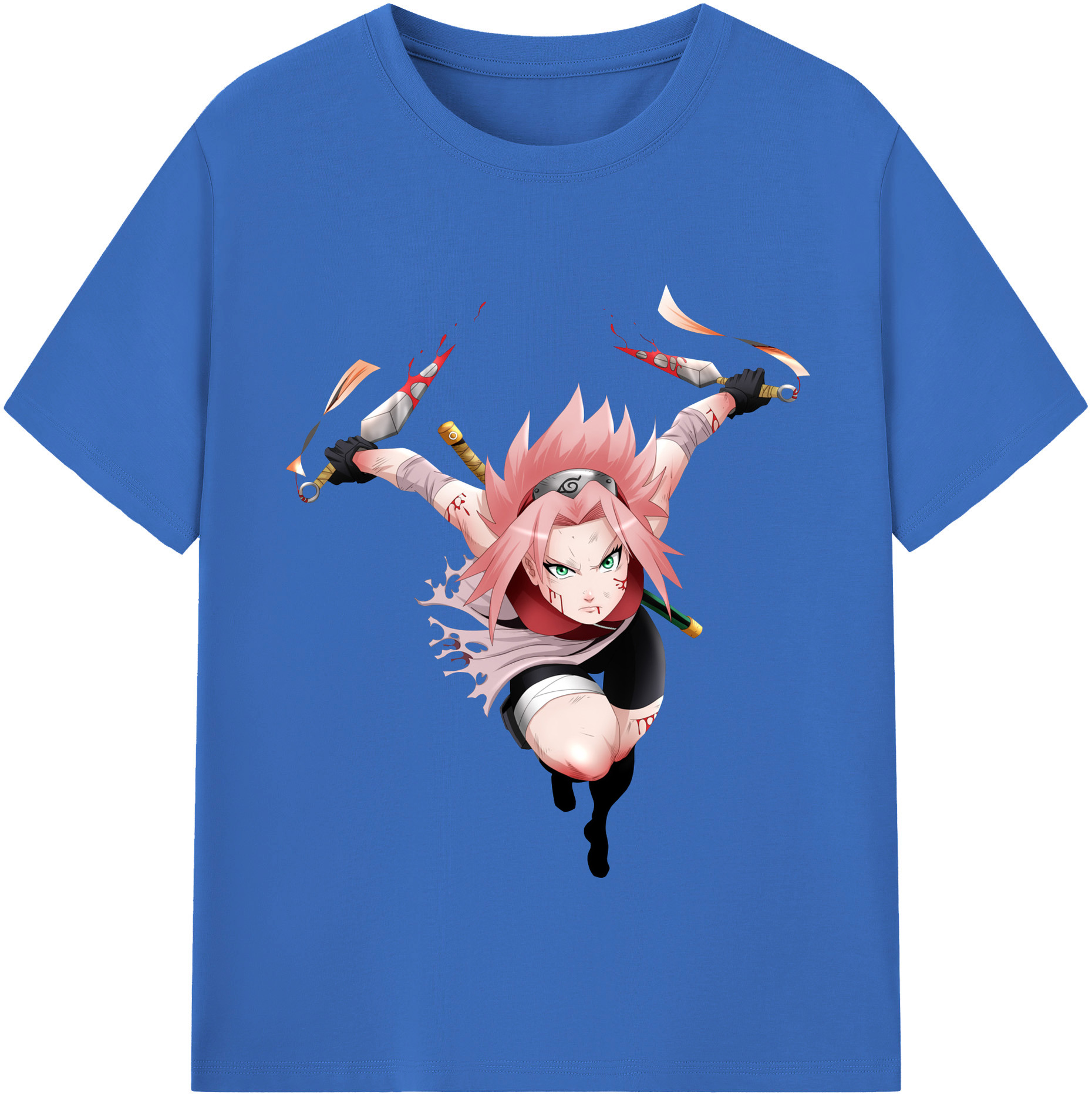 （画像用） NARUTO -ナルト- 春野サクラ Haruno Sakura 綿100％半袖Tシャツ（フロントプリント）
