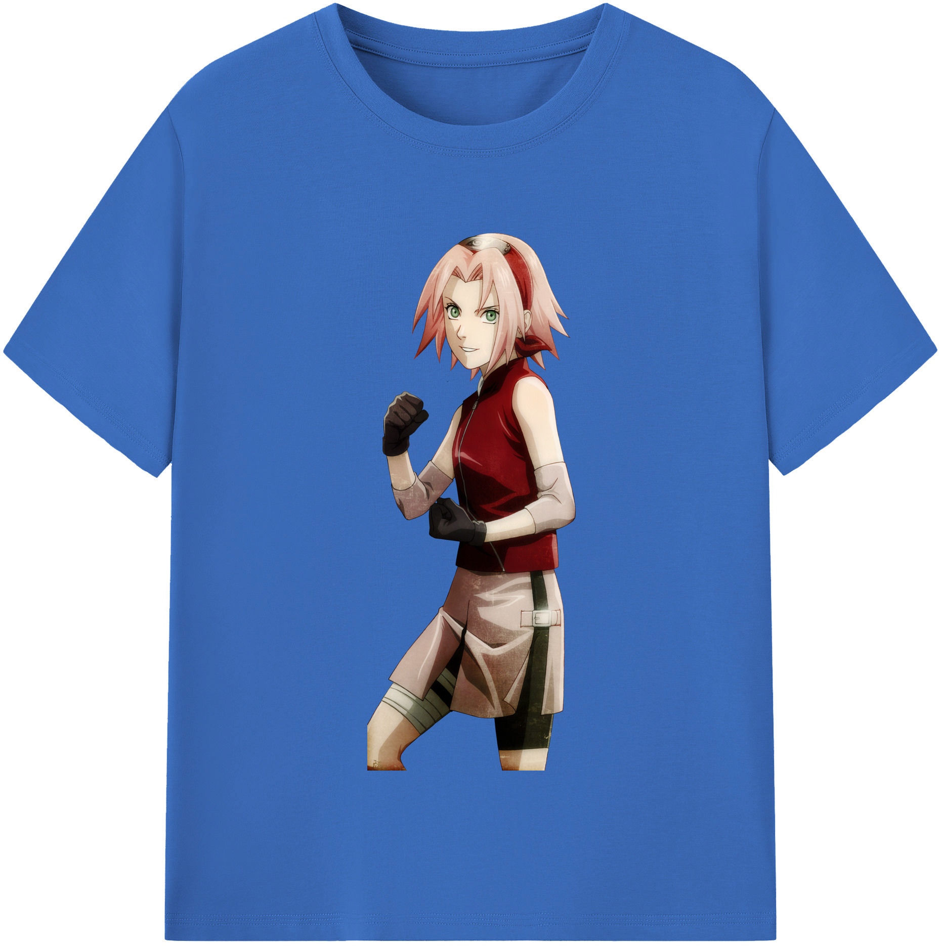 （画像用） NARUTO -ナルト- 春野サクラ Haruno Sakura 綿100％半袖Tシャツ（フロントプリント）
