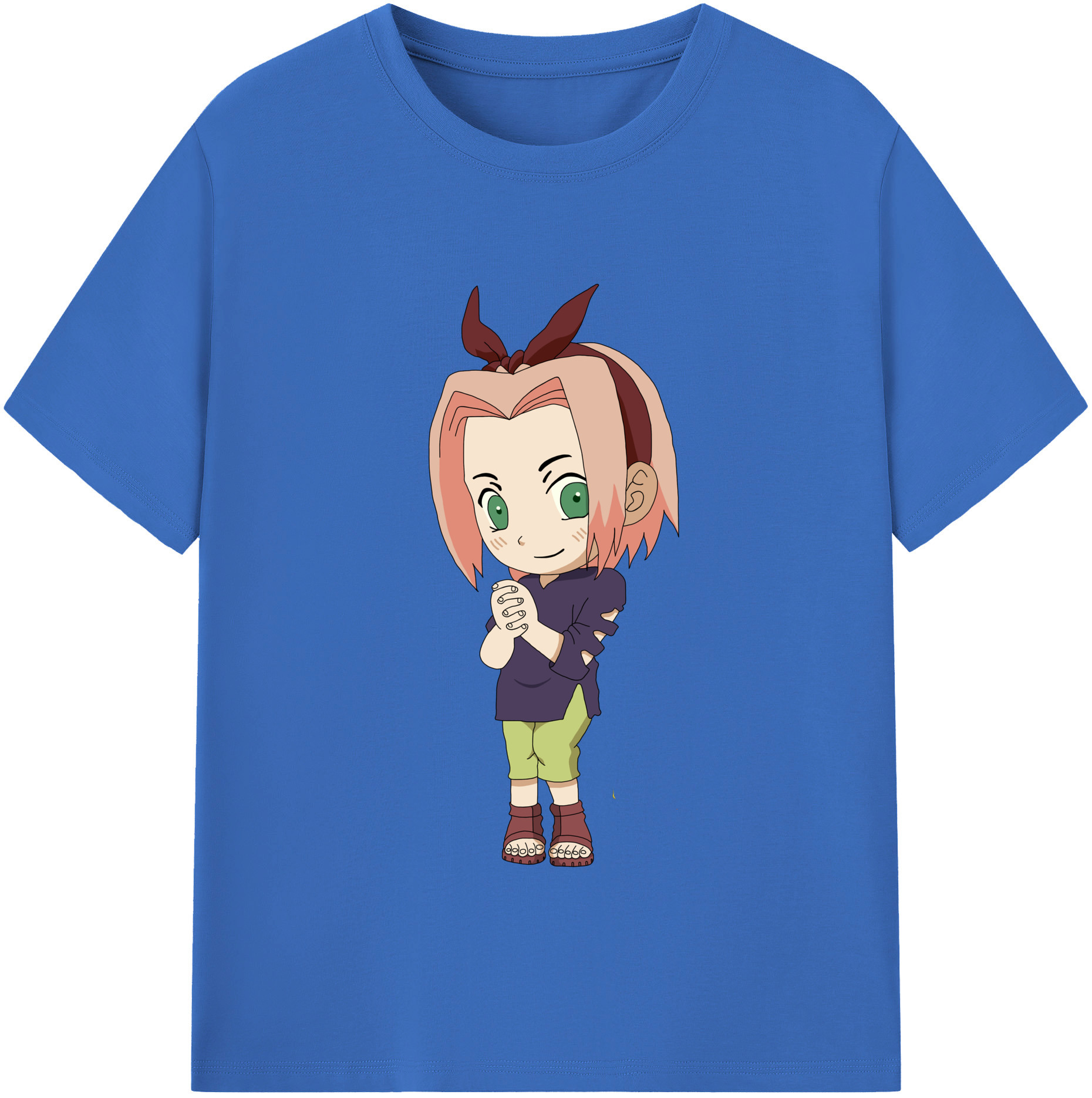 （画像用） NARUTO -ナルト- 春野サクラ Haruno Sakura 綿100％半袖Tシャツ（フロントプリント）