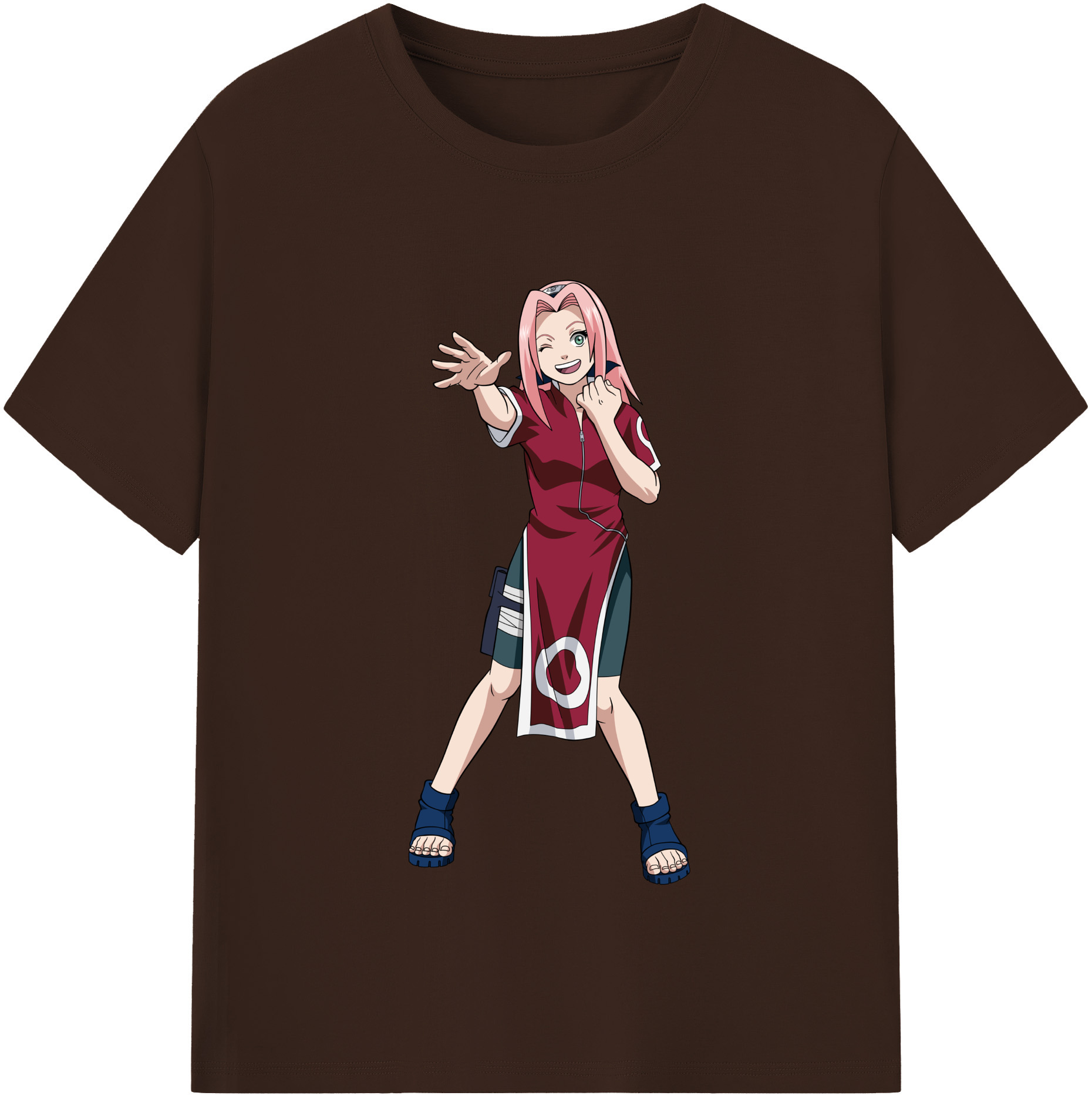 （画像用） NARUTO -ナルト- 春野サクラ Haruno Sakura 綿100％半袖Tシャツ（フロントプリント）