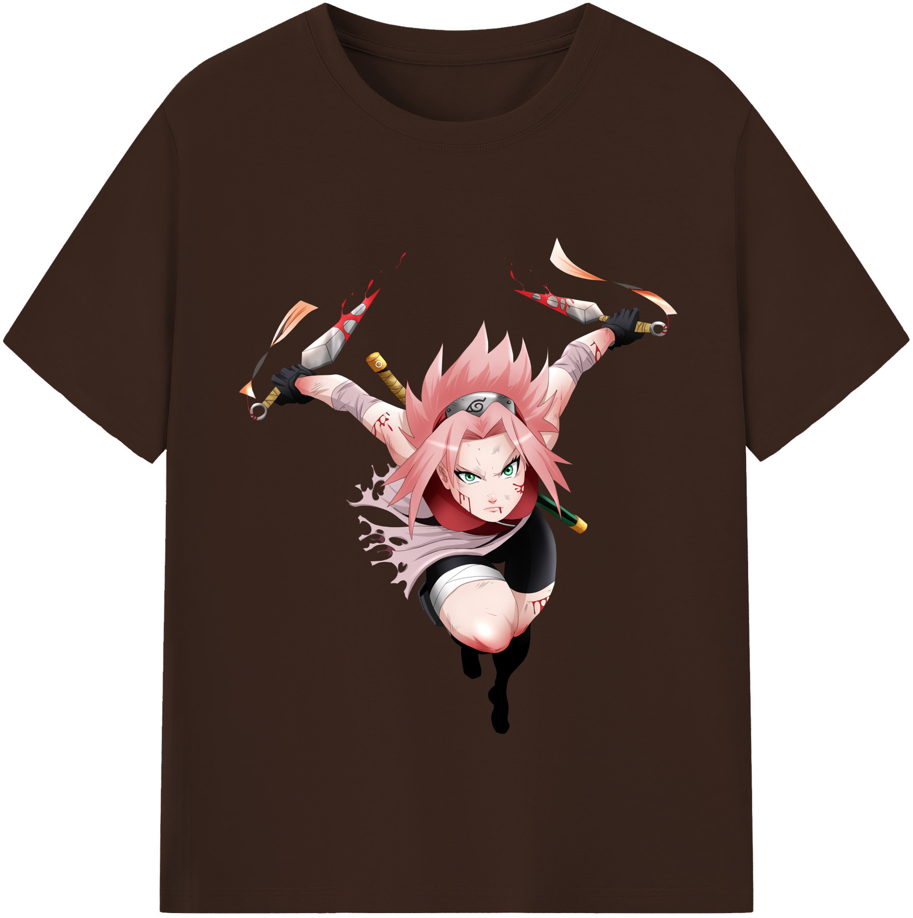 （画像用） NARUTO -ナルト- 春野サクラ Haruno Sakura 綿100％半袖Tシャツ（フロントプリント）