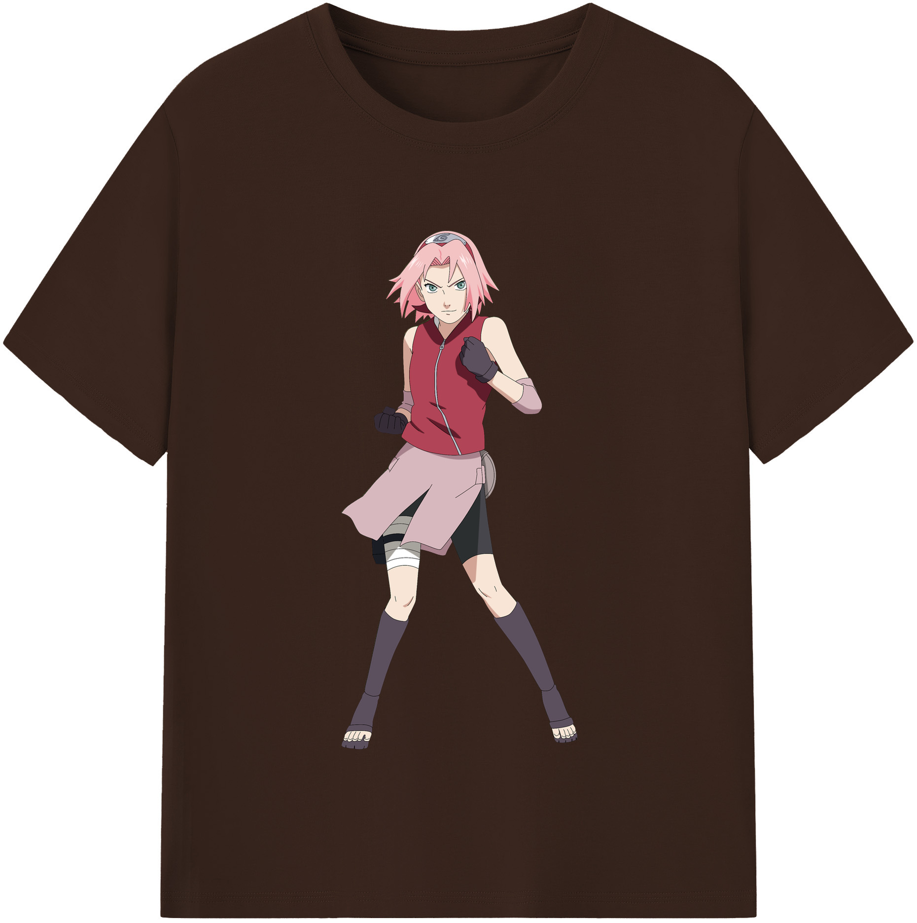 （画像用） NARUTO -ナルト- 春野サクラ Haruno Sakura 綿100％半袖Tシャツ（フロントプリント）