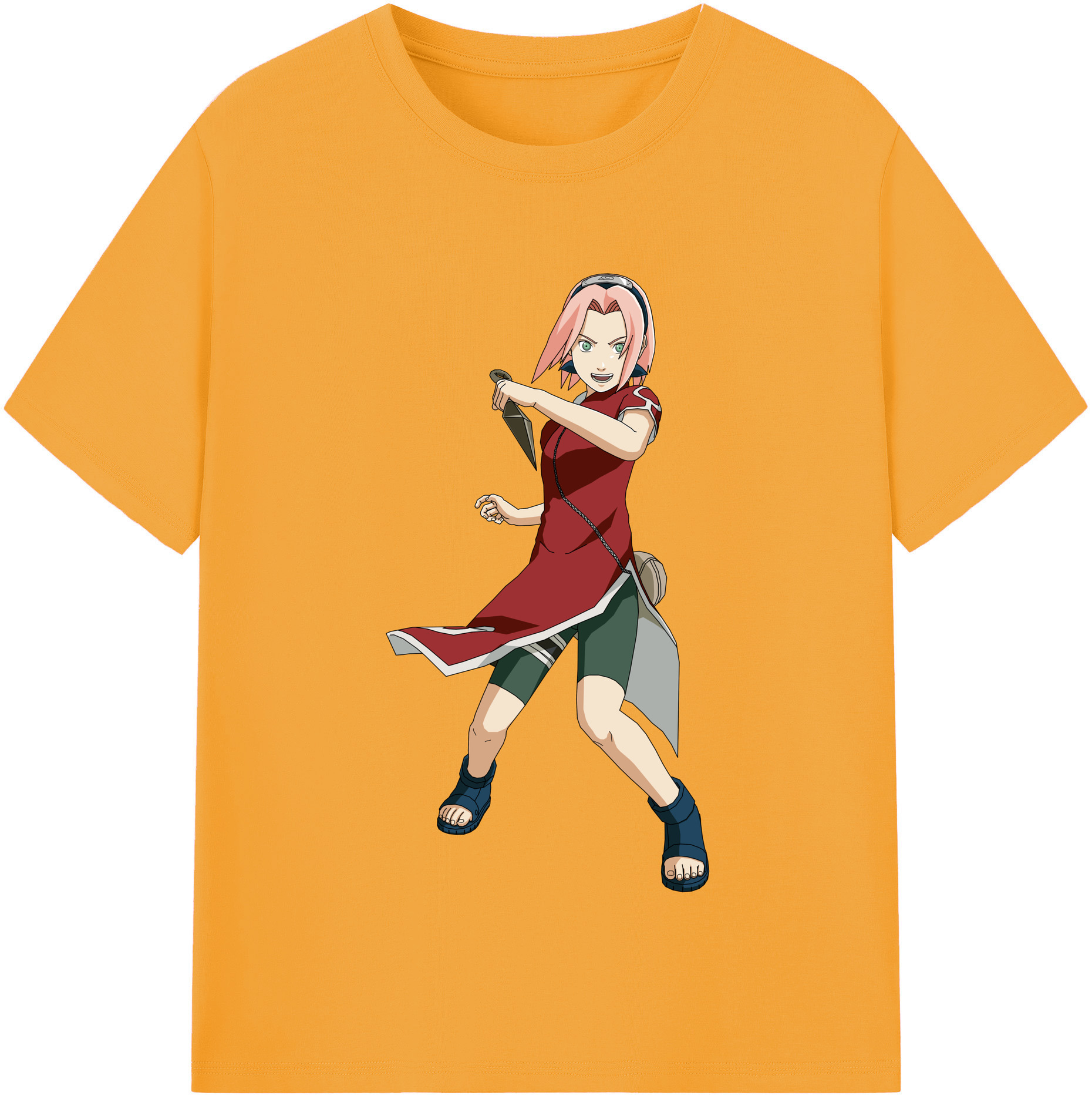 （画像用） NARUTO -ナルト- 春野サクラ Haruno Sakura 綿100％半袖Tシャツ（フロントプリント）