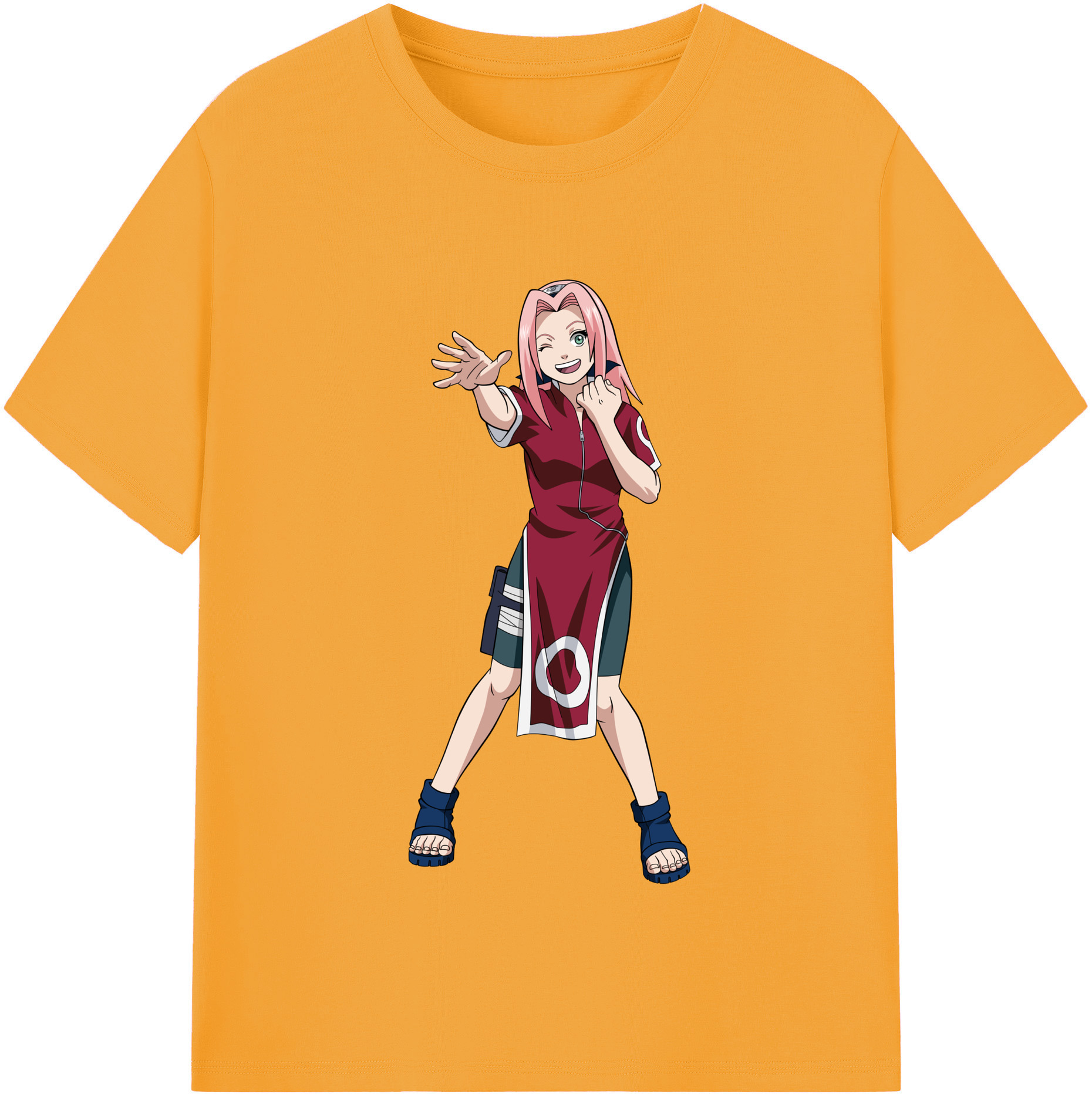 （画像用） NARUTO -ナルト- 春野サクラ Haruno Sakura 綿100％半袖Tシャツ（フロントプリント）