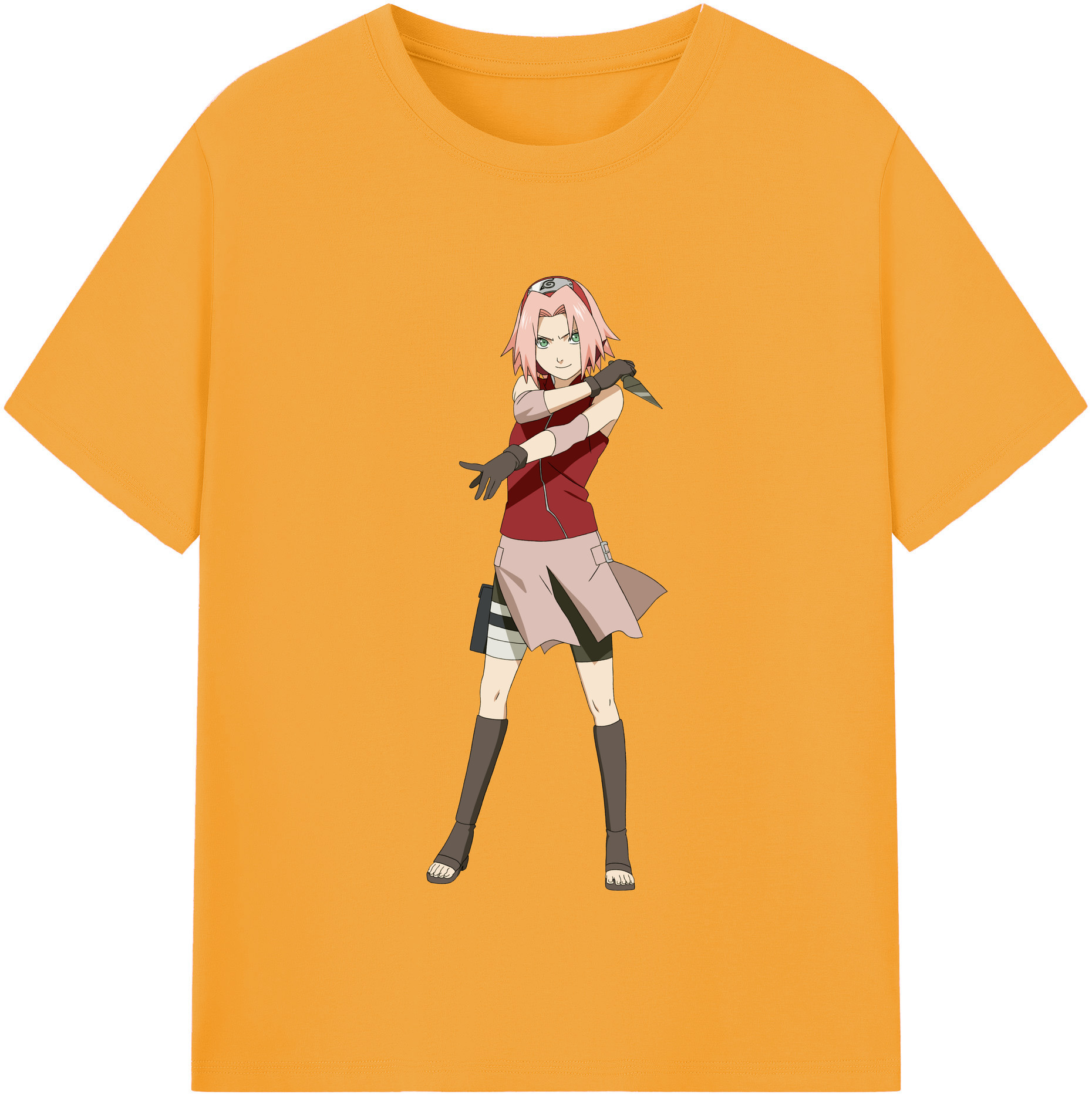 （画像用） NARUTO -ナルト- 春野サクラ Haruno Sakura 綿100％半袖Tシャツ（フロントプリント）