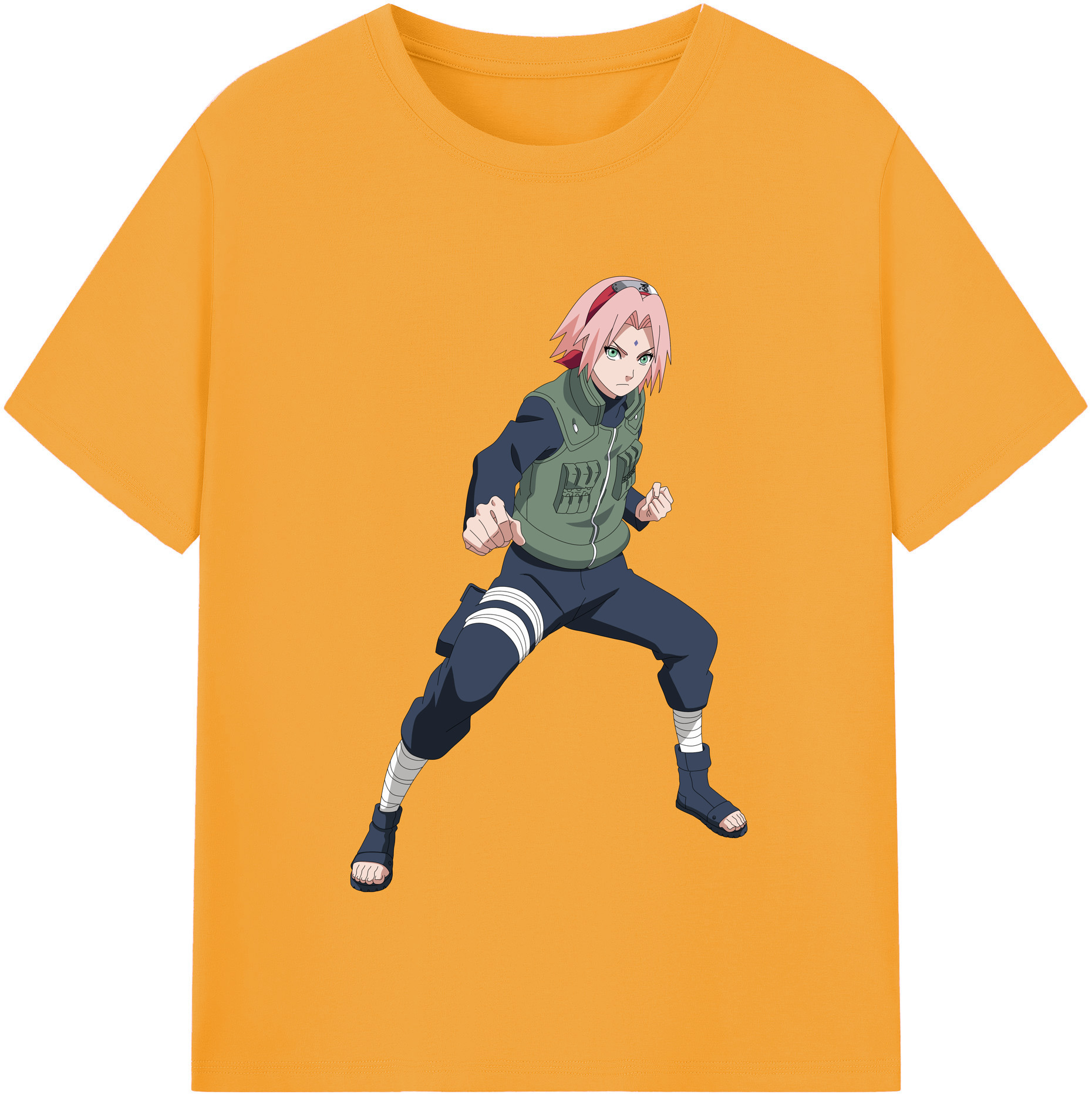 （画像用） NARUTO -ナルト- 春野サクラ Haruno Sakura 綿100％半袖Tシャツ（フロントプリント）