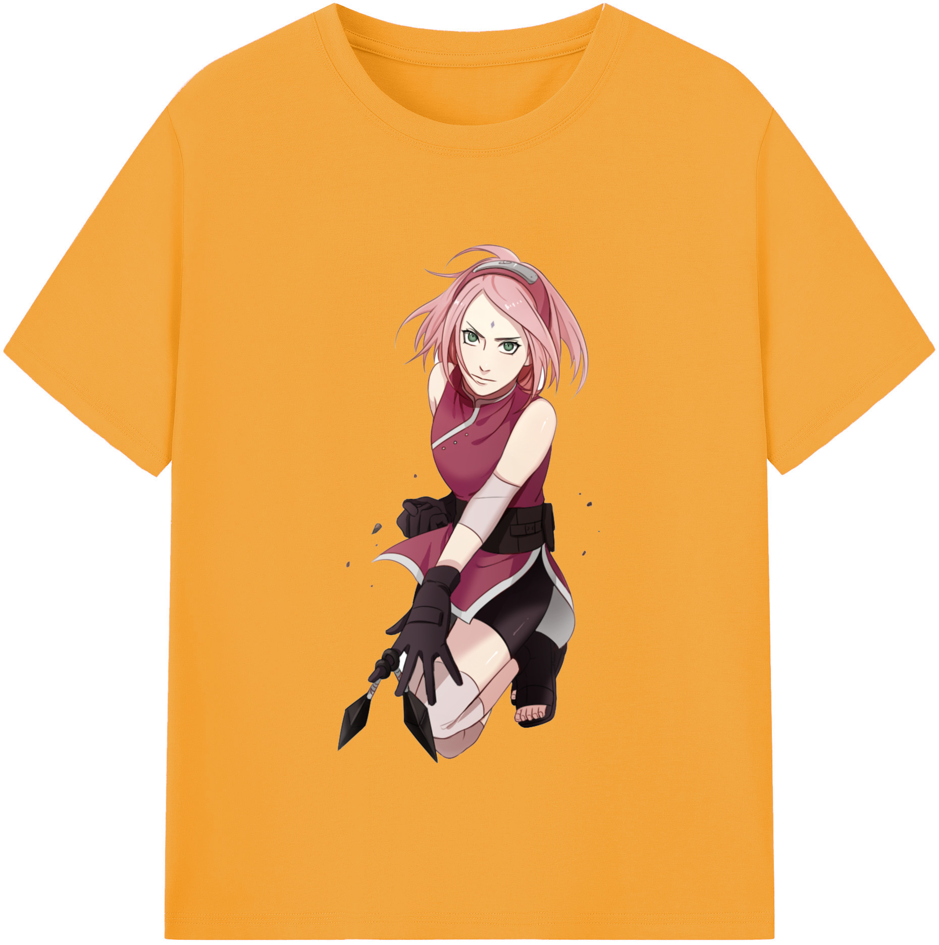 （画像用） NARUTO -ナルト- 春野サクラ Haruno Sakura 綿100％半袖Tシャツ（フロントプリント）