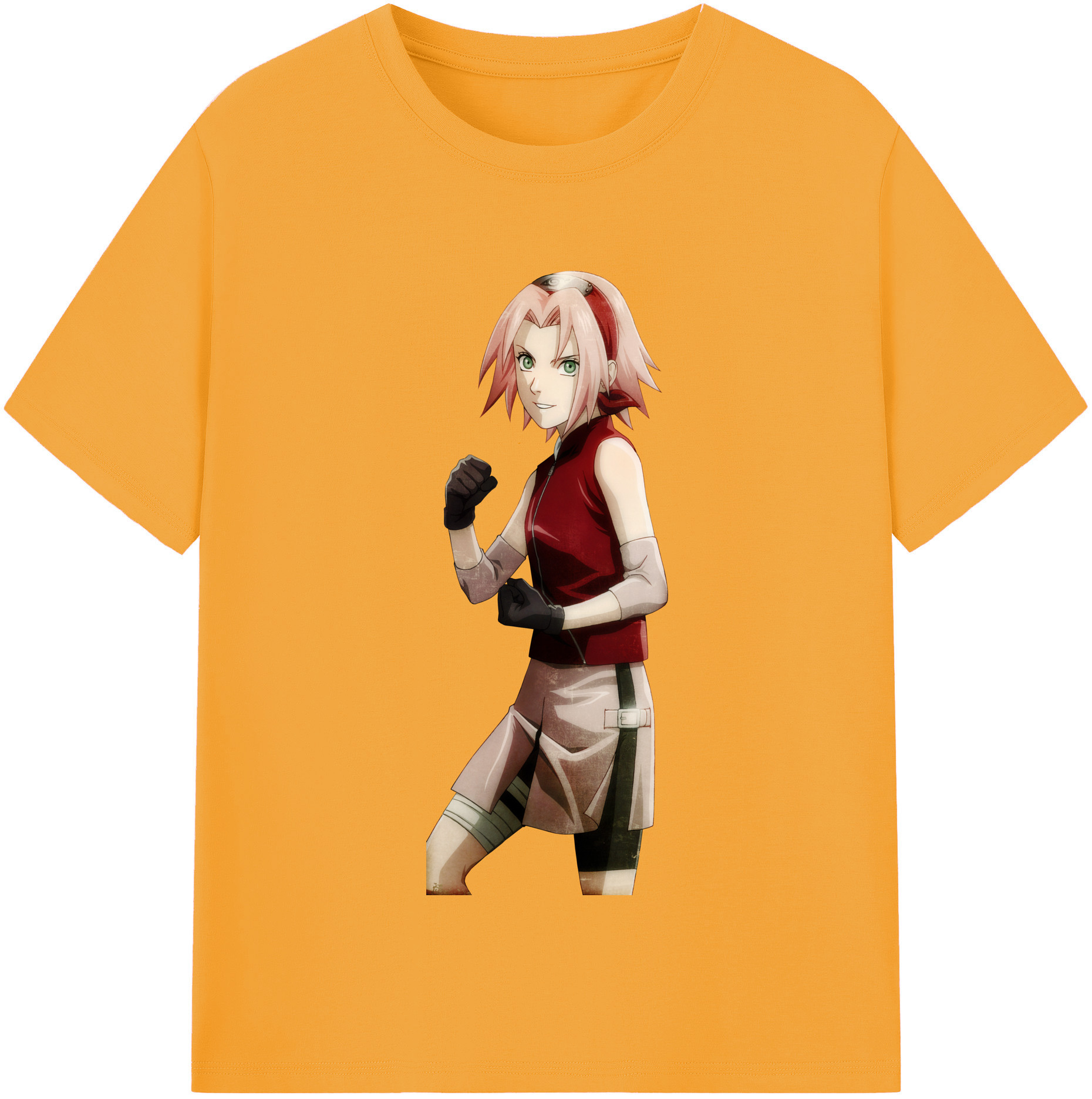 （画像用） NARUTO -ナルト- 春野サクラ Haruno Sakura 綿100％半袖Tシャツ（フロントプリント）