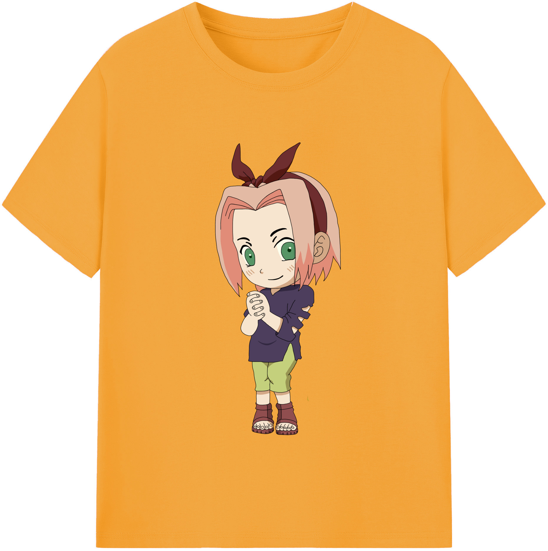 （画像用） NARUTO -ナルト- 春野サクラ Haruno Sakura 綿100％半袖Tシャツ（フロントプリント）