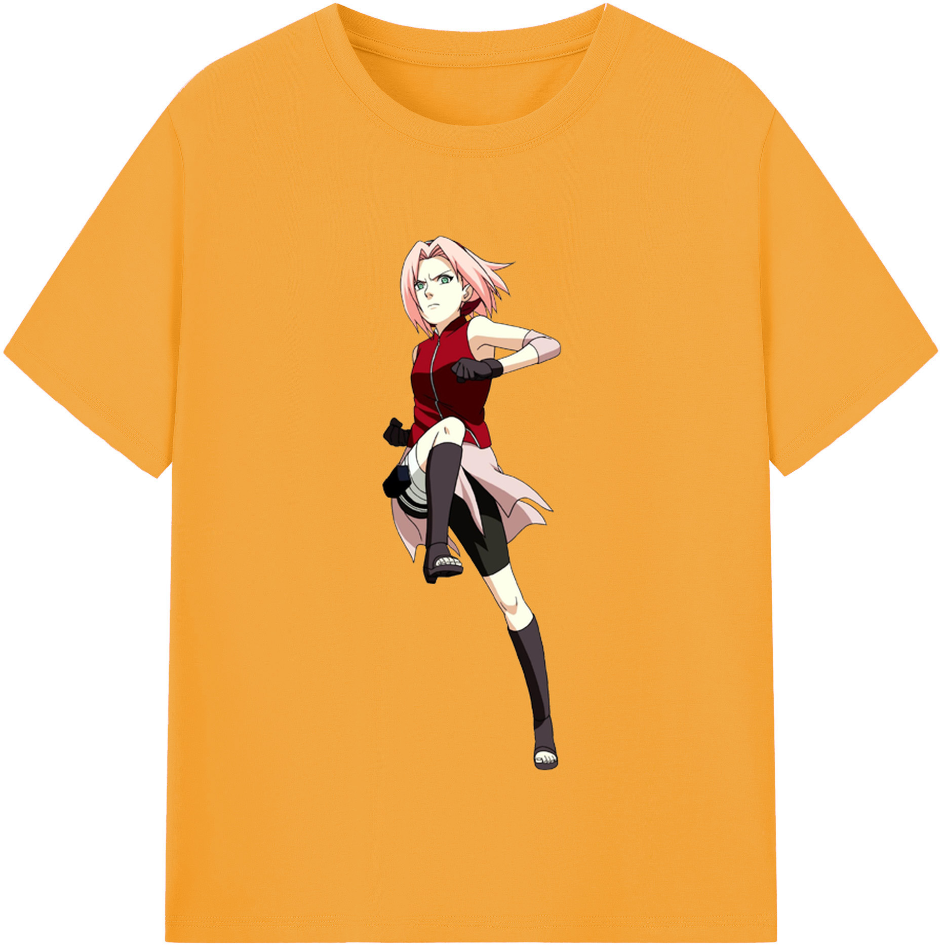 （画像用） NARUTO -ナルト- 春野サクラ Haruno Sakura 綿100％半袖Tシャツ（フロントプリント）