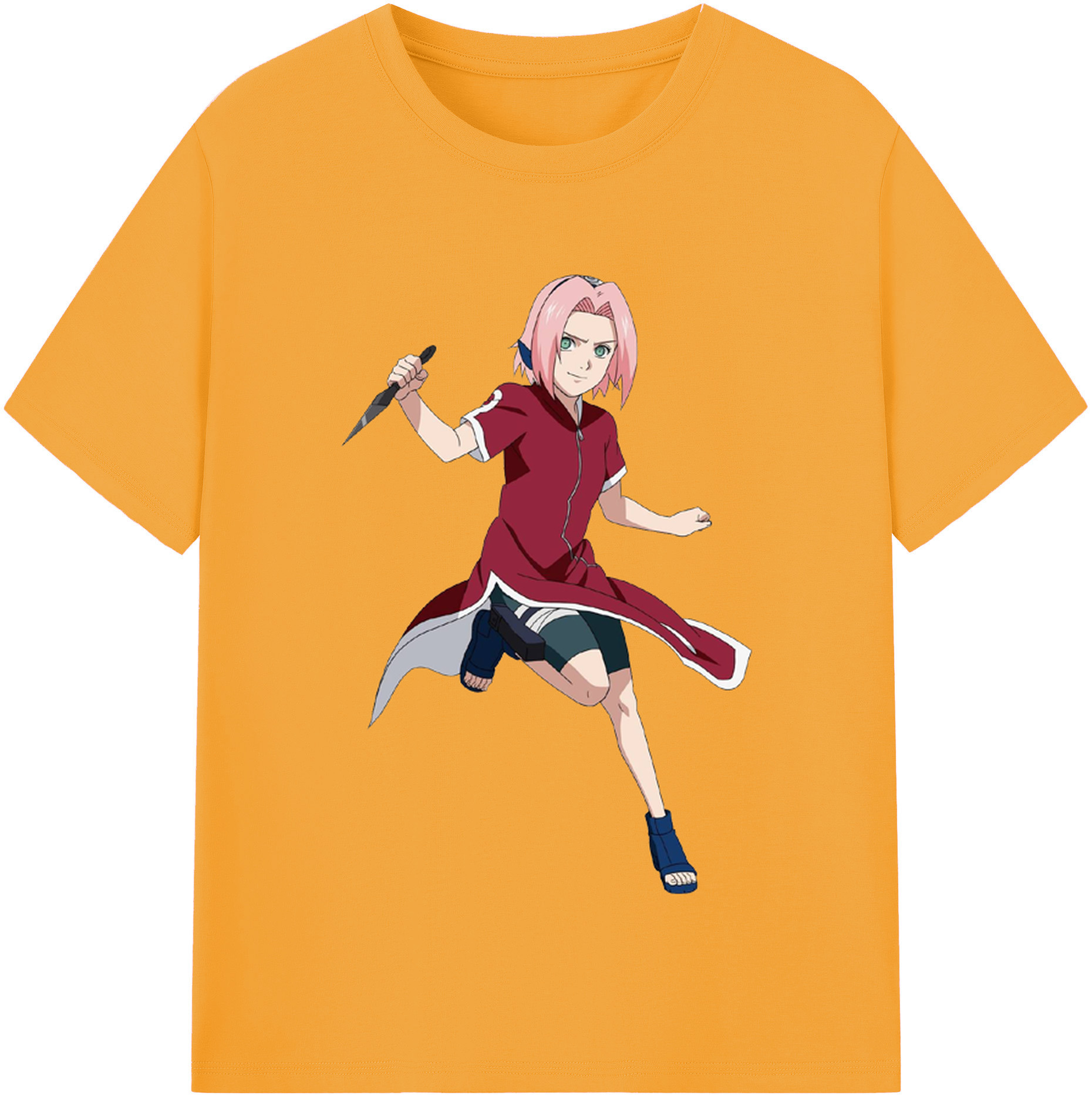（画像用） NARUTO -ナルト- 春野サクラ Haruno Sakura 綿100％半袖Tシャツ（フロントプリント）