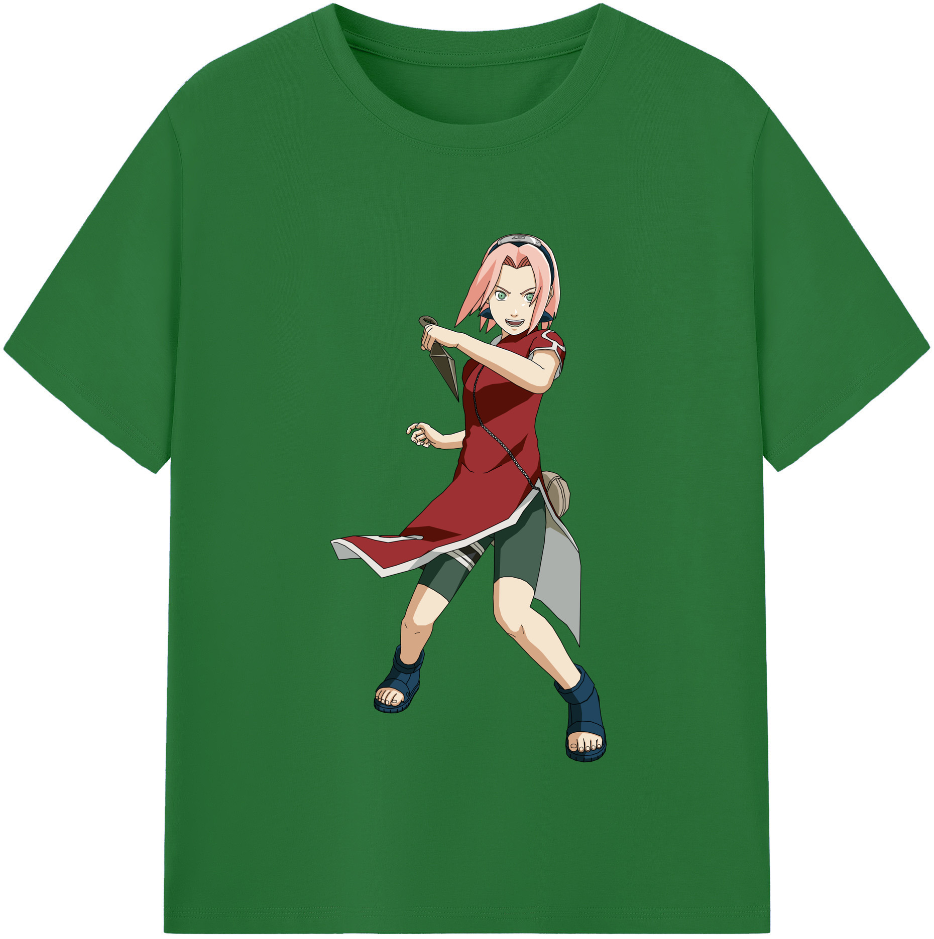 （画像用） NARUTO -ナルト- 春野サクラ Haruno Sakura 綿100％半袖Tシャツ（フロントプリント）