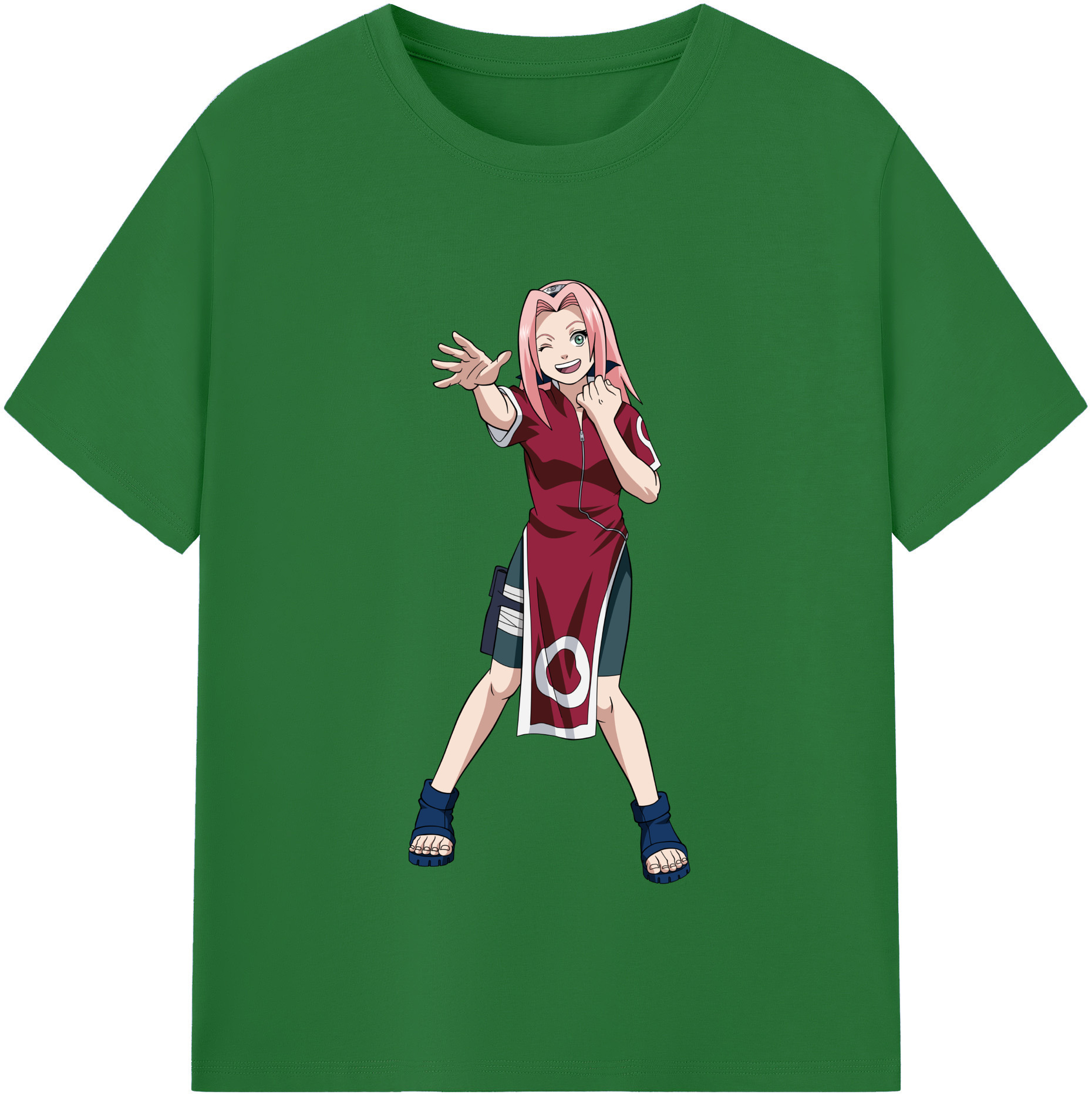 （画像用） NARUTO -ナルト- 春野サクラ Haruno Sakura 綿100％半袖Tシャツ（フロントプリント）