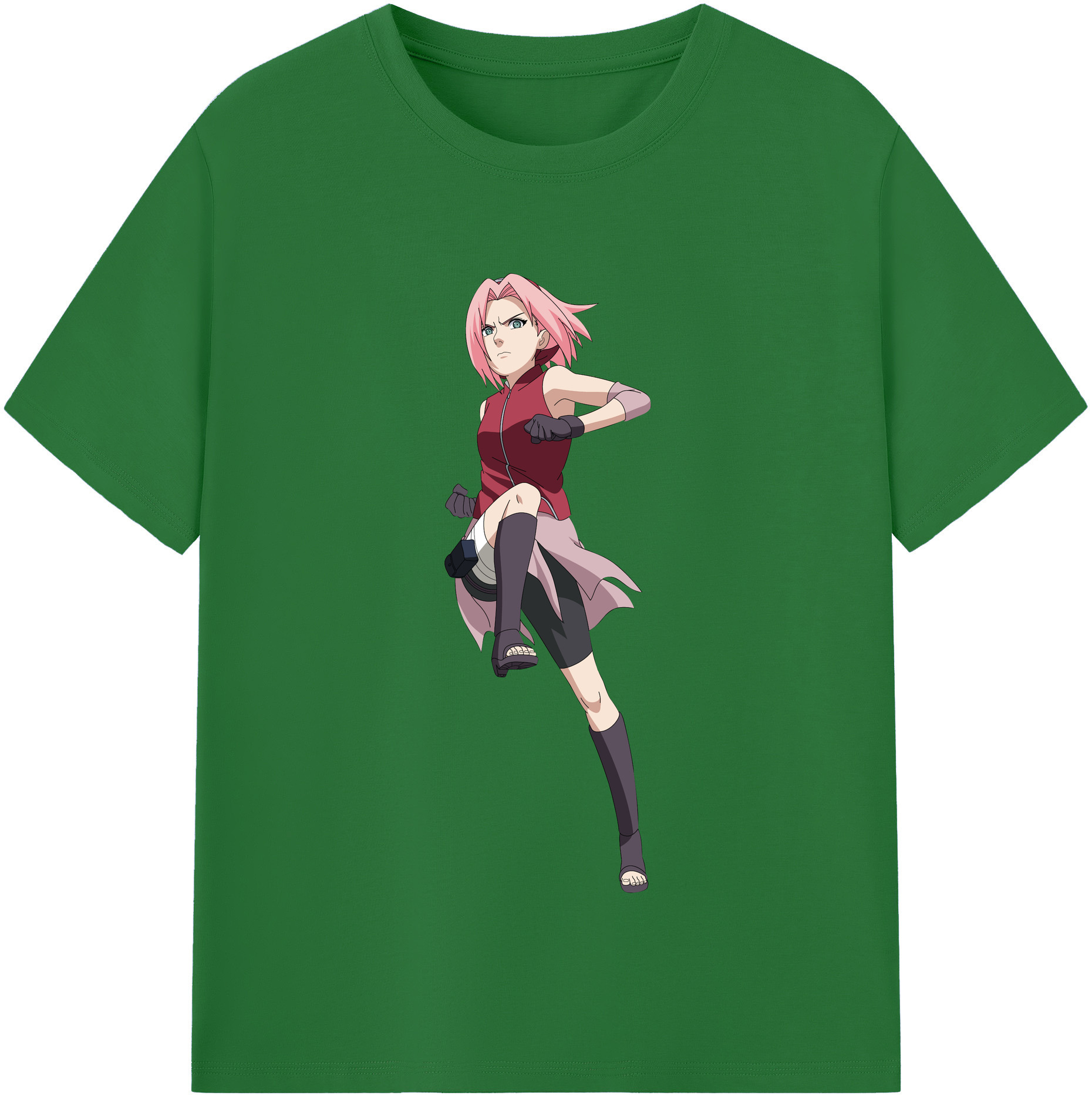 （画像用） NARUTO -ナルト- 春野サクラ Haruno Sakura 綿100％半袖Tシャツ（フロントプリント）