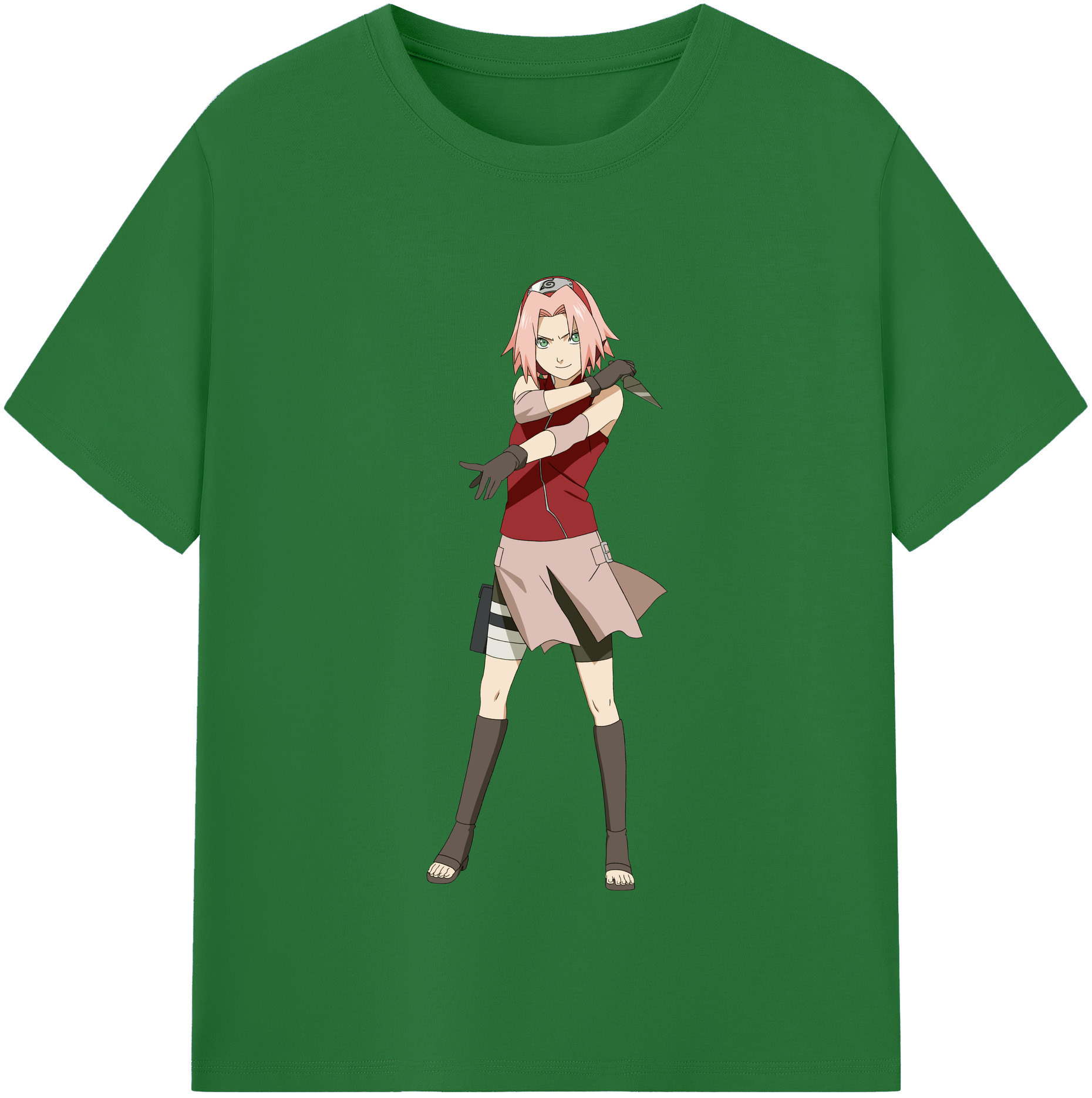 （画像用） NARUTO -ナルト- 春野サクラ Haruno Sakura 綿100％半袖Tシャツ（フロントプリント）