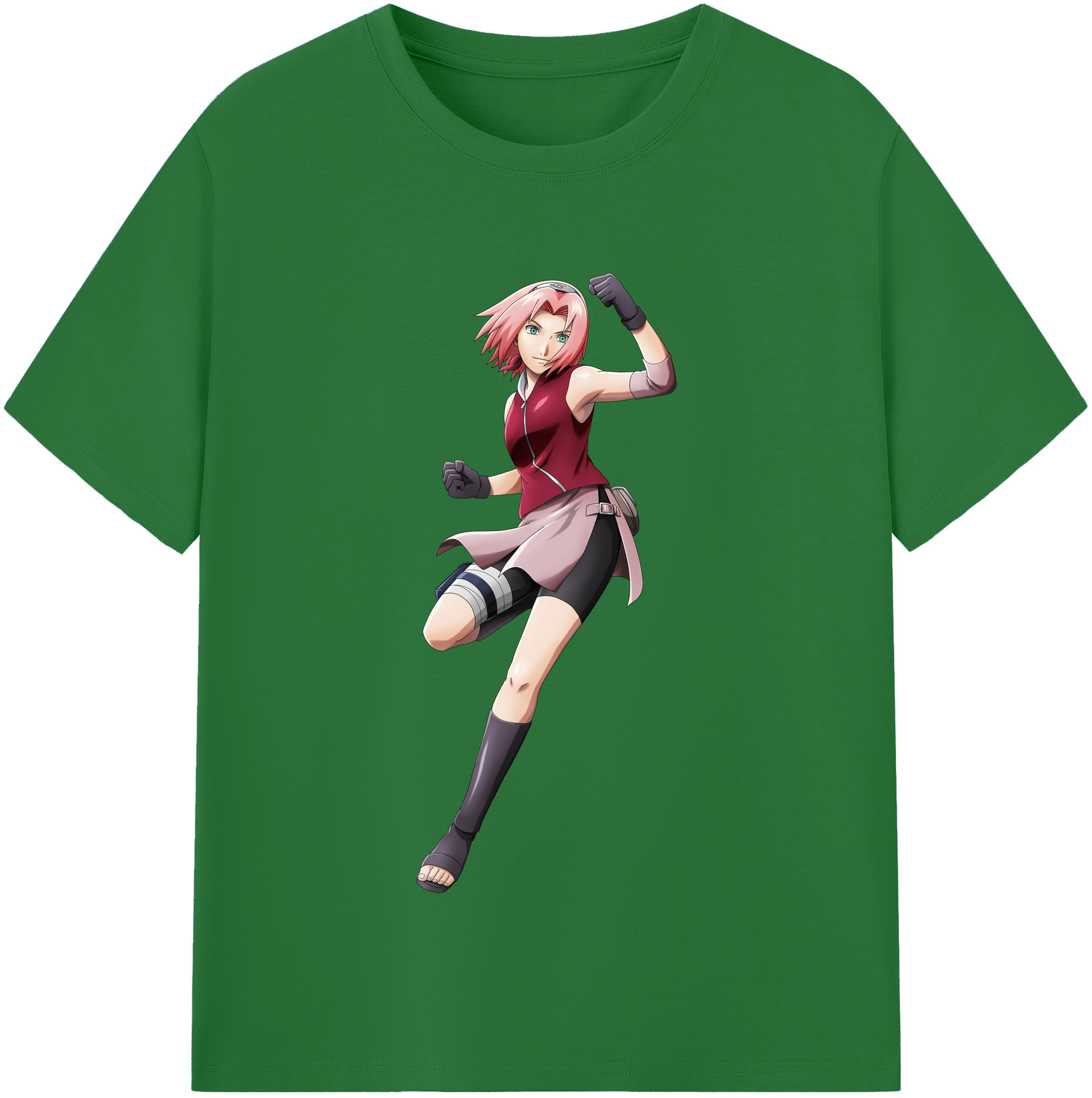 （画像用） NARUTO -ナルト- 春野サクラ Haruno Sakura 綿100％半袖Tシャツ（フロントプリント）