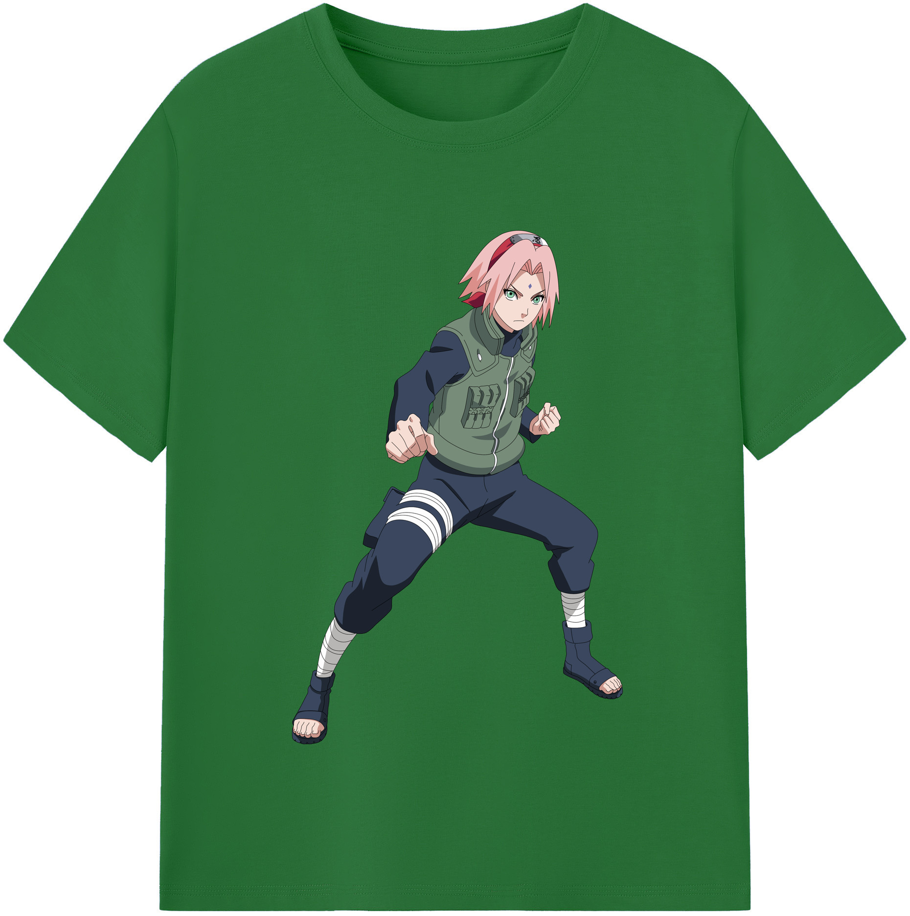 （画像用） NARUTO -ナルト- 春野サクラ Haruno Sakura 綿100％半袖Tシャツ（フロントプリント）