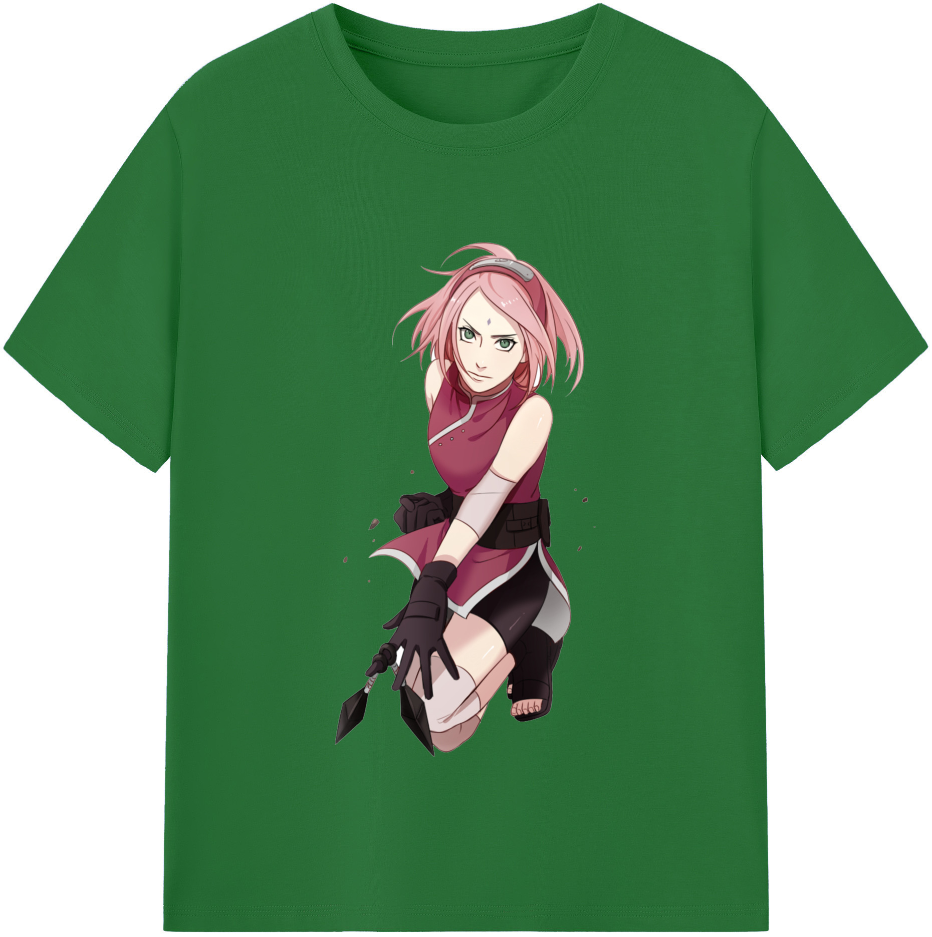 （画像用） NARUTO -ナルト- 春野サクラ Haruno Sakura 綿100％半袖Tシャツ（フロントプリント）