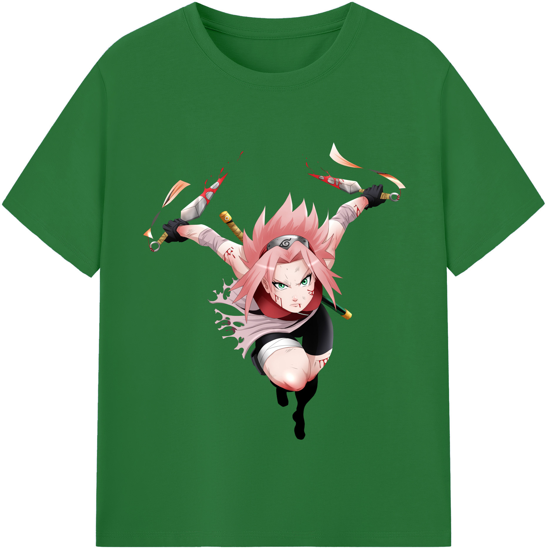 （画像用） NARUTO -ナルト- 春野サクラ Haruno Sakura 綿100％半袖Tシャツ（フロントプリント）