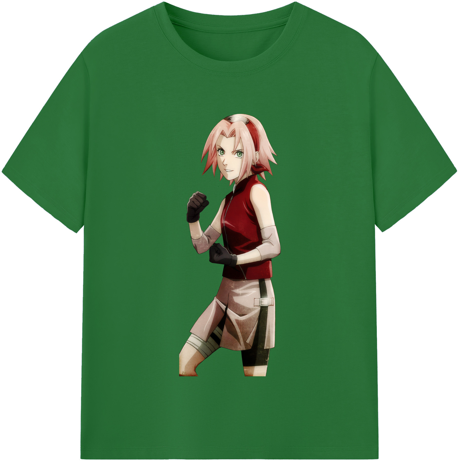 （画像用） NARUTO -ナルト- 春野サクラ Haruno Sakura 綿100％半袖Tシャツ（フロントプリント）