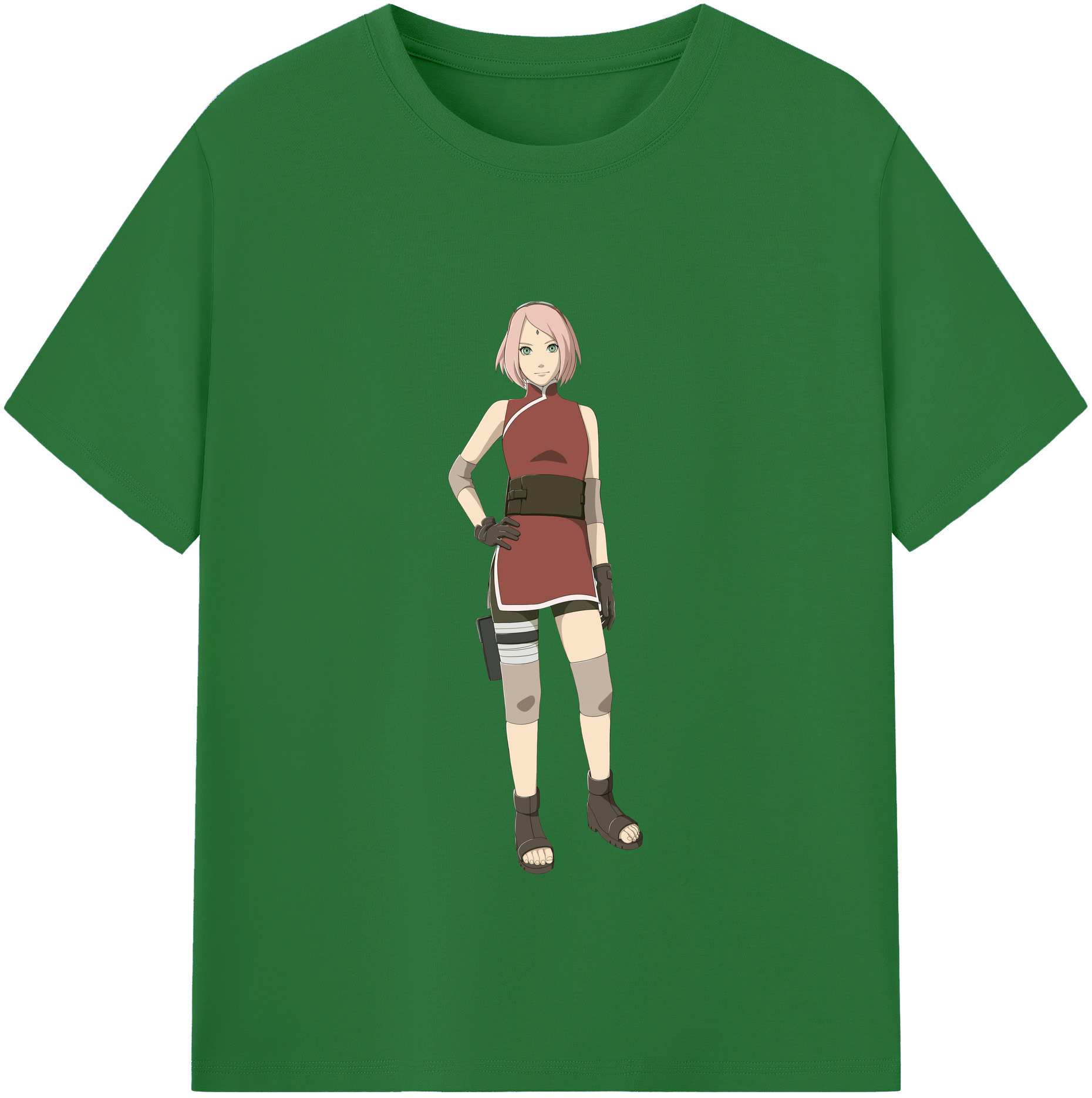 （画像用） NARUTO -ナルト- 春野サクラ Haruno Sakura 綿100％半袖Tシャツ（フロントプリント）