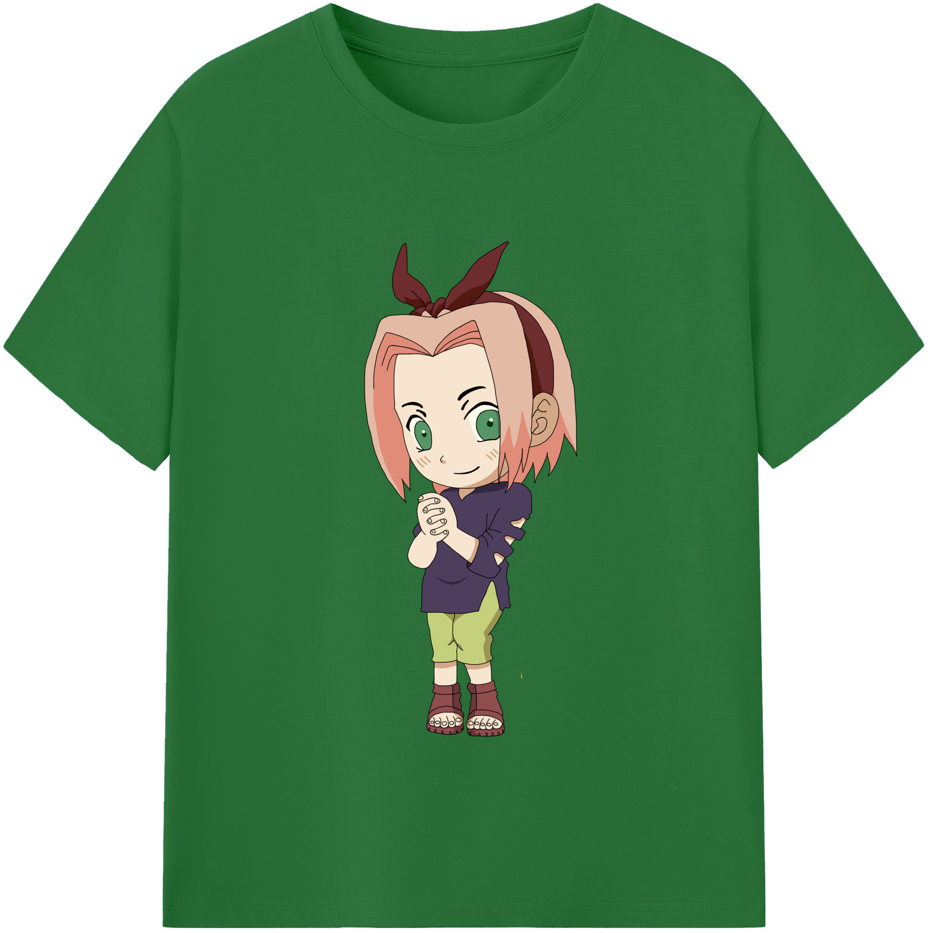 （画像用） NARUTO -ナルト- 春野サクラ Haruno Sakura 綿100％半袖Tシャツ（フロントプリント）