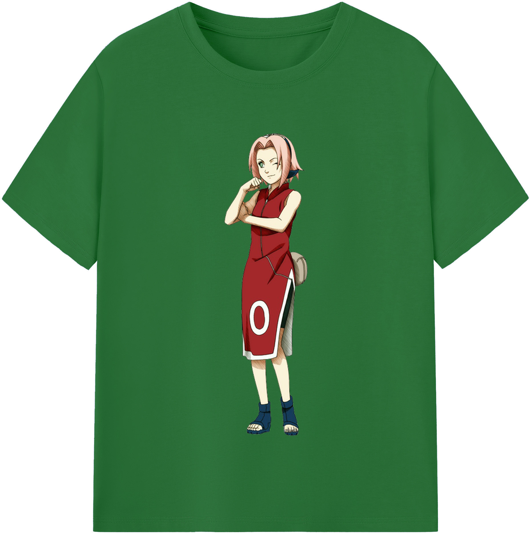（画像用） NARUTO -ナルト- 春野サクラ Haruno Sakura 綿100％半袖Tシャツ（フロントプリント）